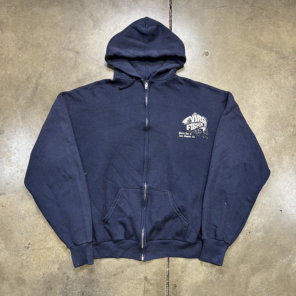 Vintage Vintage 70s Sportswear Zip Up Hoodie Boxy Faded Fishing Size US S / EU 44-46 / 1 - 6 Thumbnail