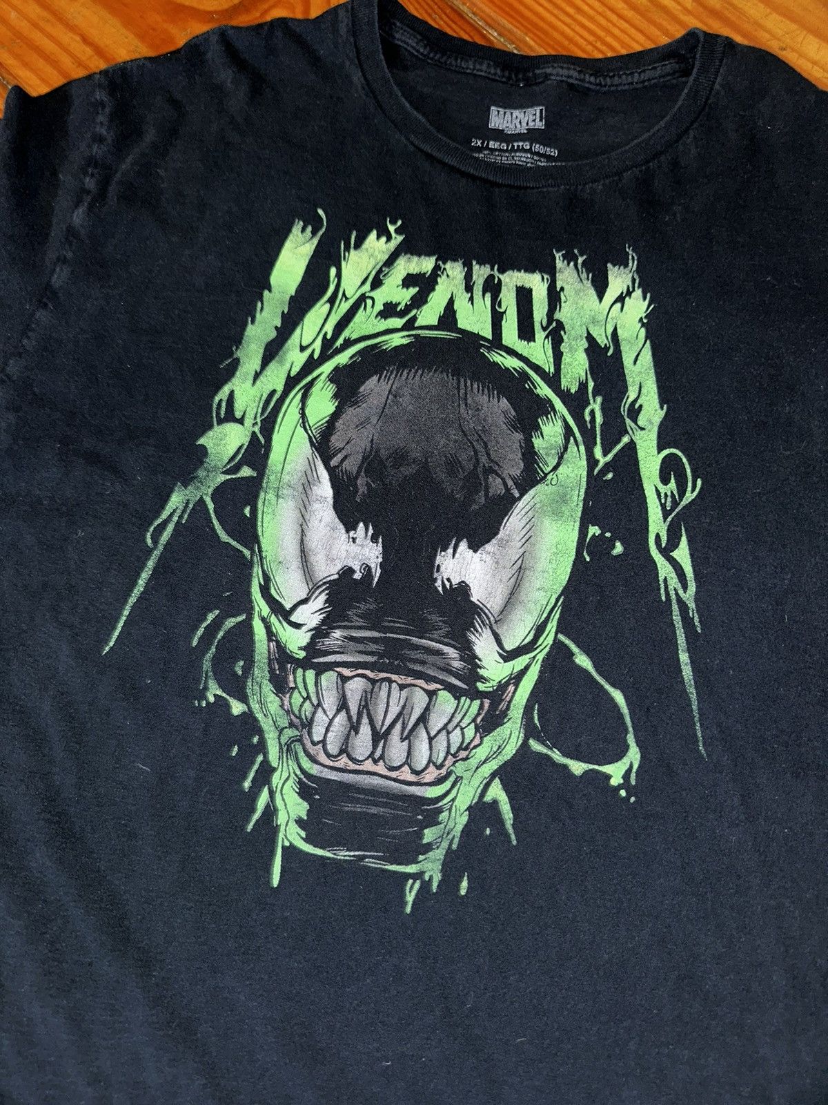 image of Marvel Comics x Vintage Venom Tee in Black, Men's (Size 2XL)