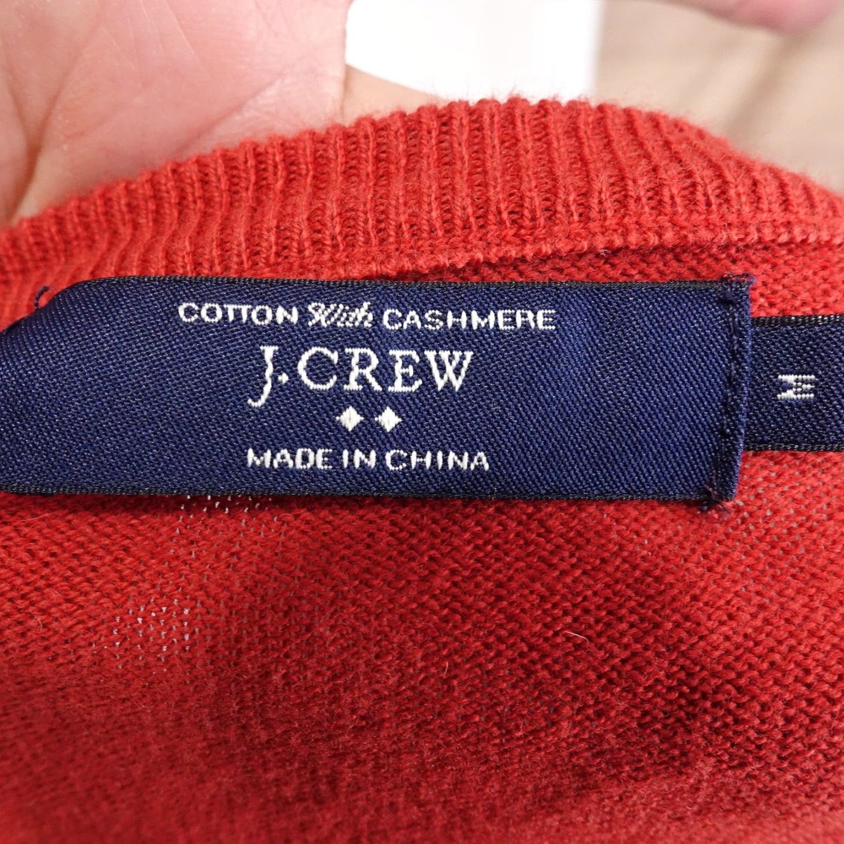 J.Crew J.CREW Sweater Mens M Red V-Neck Cotton Cashmere Knit Pullover Long Sleeve Size US M / EU 48-50 / 2 - 6 Thumbnail