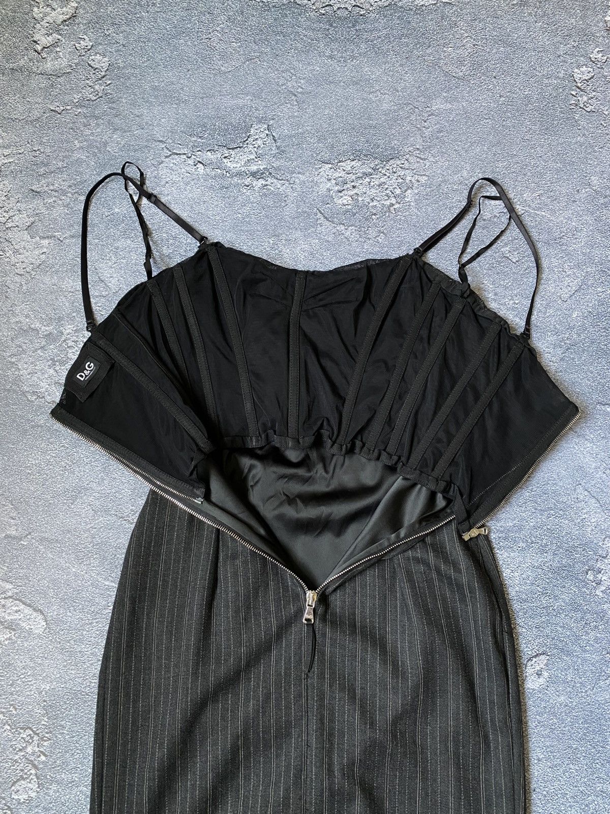 Dolce & Gabbana Dolce Gabbana pinstriped Inner Corset Bustier Draped Dress Size M / US 6-8 / IT 42-44 - 9 Thumbnail