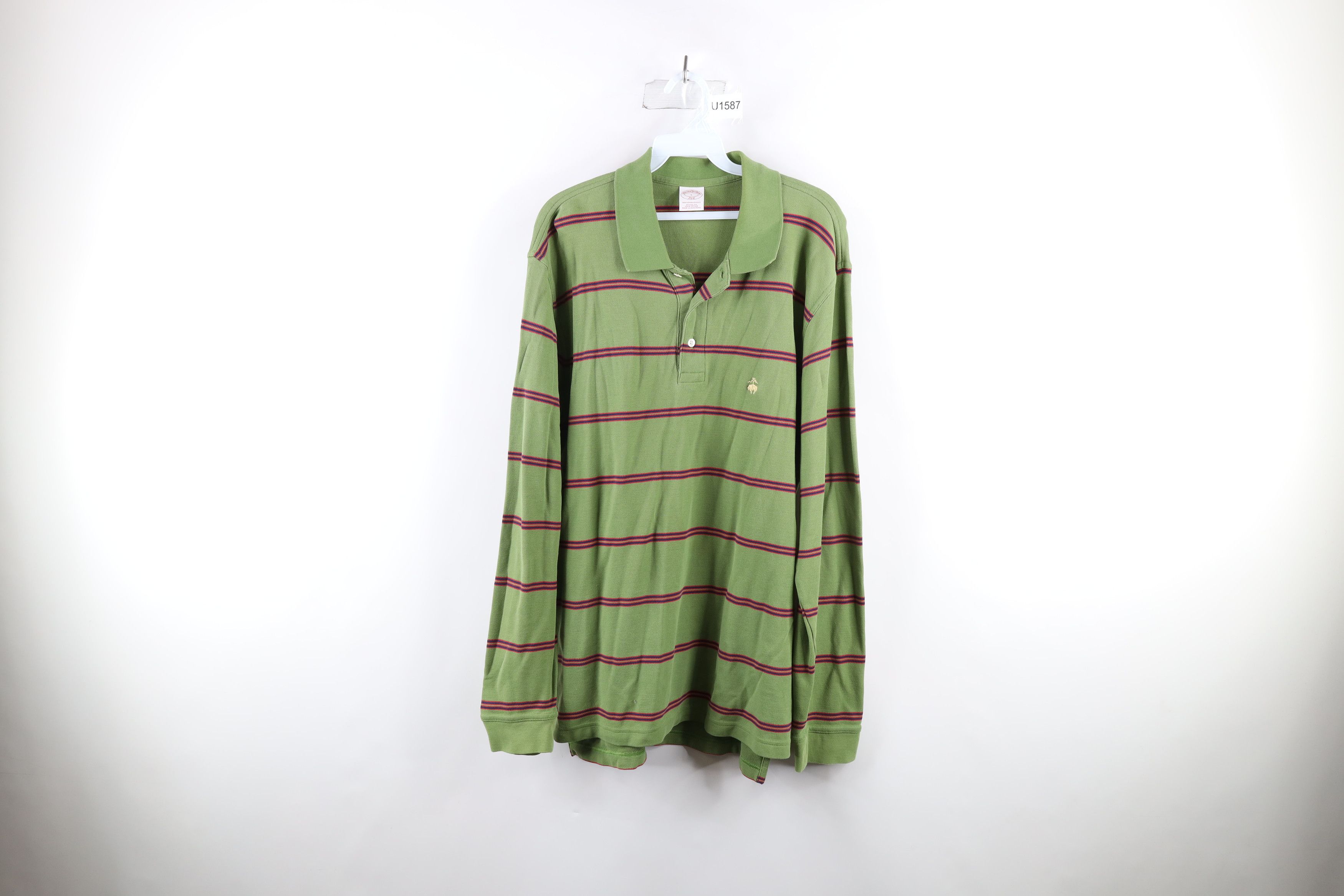 Brooks Brothers Vintage Brooks Brothers Striped Long Sleeve Rugby Polo Size US L / EU 52-54 / 3 - 1 Thumbnail