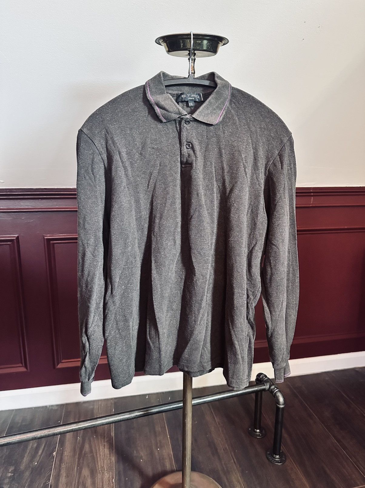 Etro ETRO long sleeve cotton pique Italian polo shirt Size US M / EU 48-50 / 2 - 1 Thumbnail