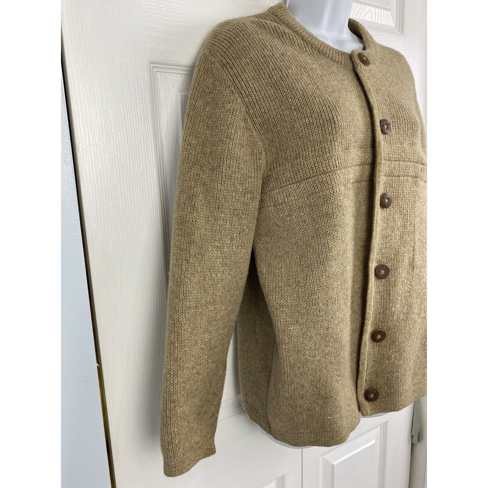 Brooks Brothers VTG Brooks Brothers Cardigan Sweater Wool Tan Brown Chunky Size L / US 10 / IT 46 - 5 Thumbnail