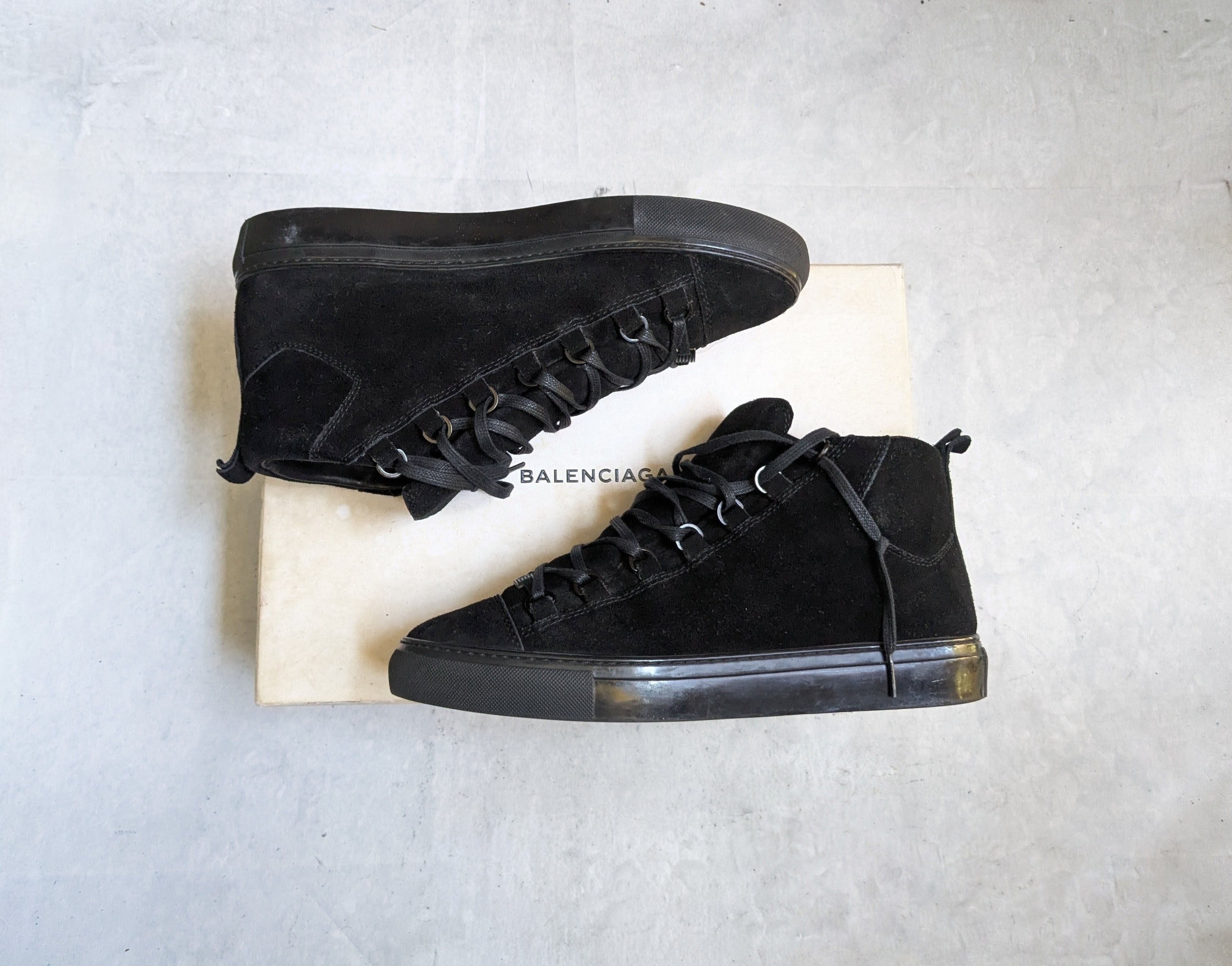 Balenciaga Balenciaga Arena Sneakers Black 10 High Tops Leather Suede Size US 10 / EU 43 - 1 Thumbnail