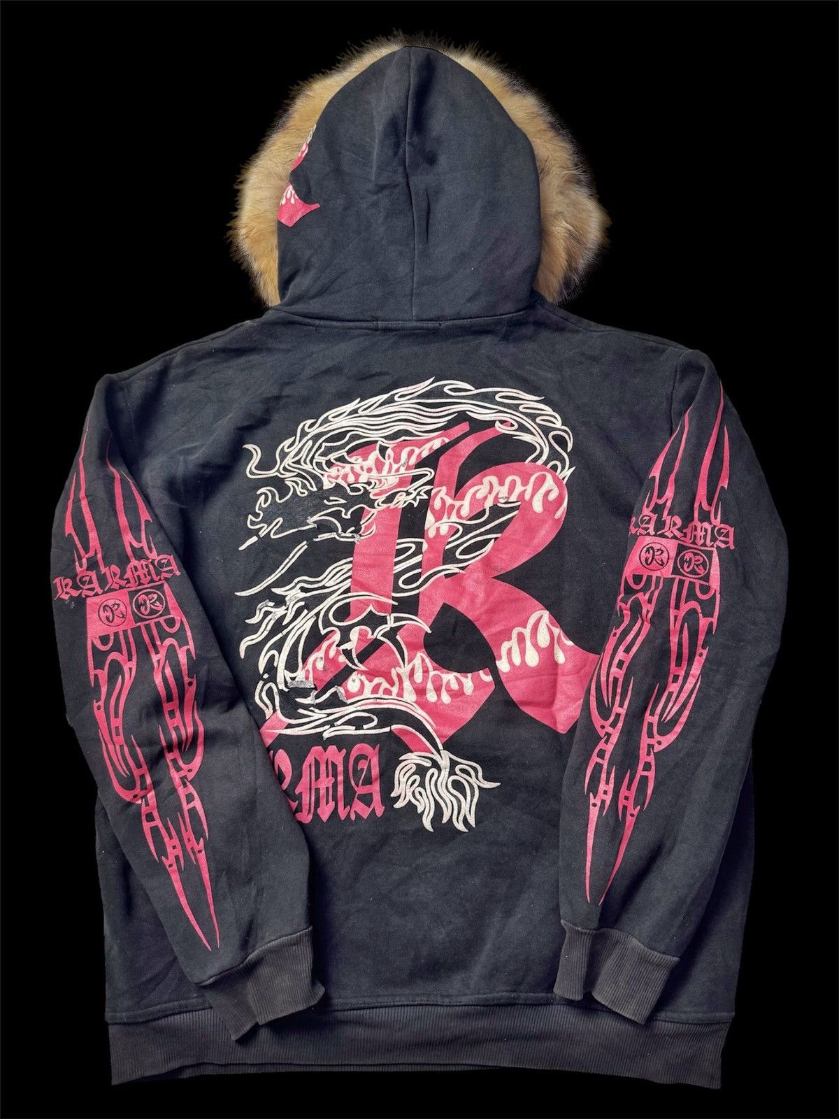 If Six Was Nine × Japanese Brand × Le Grande Bleu (L.G.B.) FUR HOODED TRIBAL DRAGON KARMA JAPANESE Size US L / EU 52-54 / 3 - 2 Thumbnail