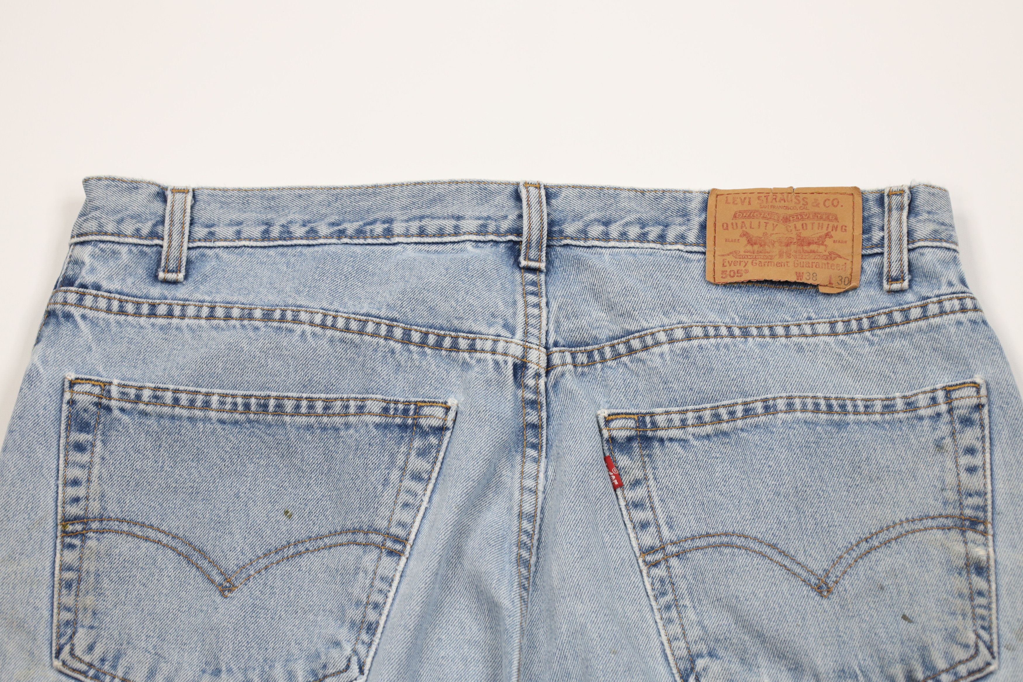 Levi's Vintage Y2K 2001 Levis 505 Regular Straight Leg Jeans Blue Size US 38 / EU 54 - 12 Thumbnail