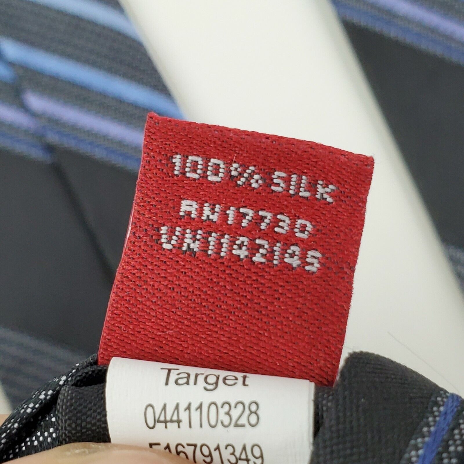 Merona Merona Black Blue Striped Silk Tie Classic Size ONE SIZE - 4 Thumbnail