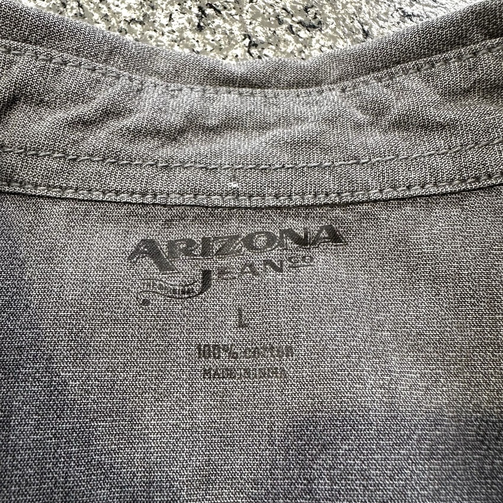Vintage VINTAGE Arizona Jeans Western Snap Shirt Mens L Long Sleeve Collared Gray Size US L / EU 52-54 / 3 - 3 Thumbnail