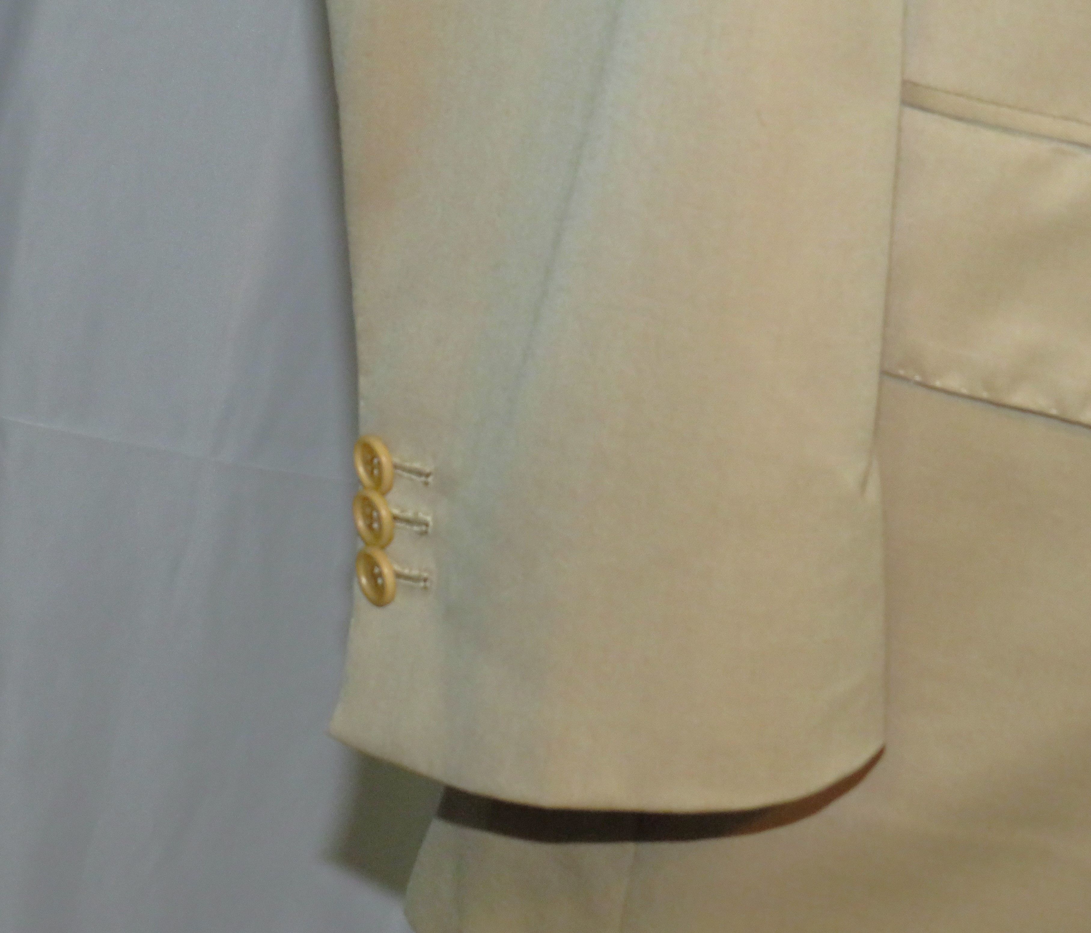 Kiton 14 Micron Blanc Blue Super 180 Solid Beige 3 Roll 2 Suit 50R Size 50R - 10 Thumbnail