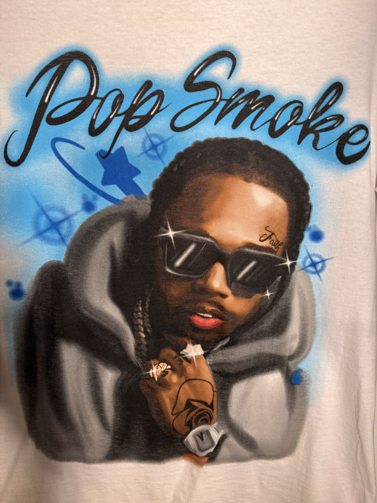 Rap Tees Pop Smoke - White tee shirt homage Size US M / EU 48-50 / 2 - 2 Thumbnail