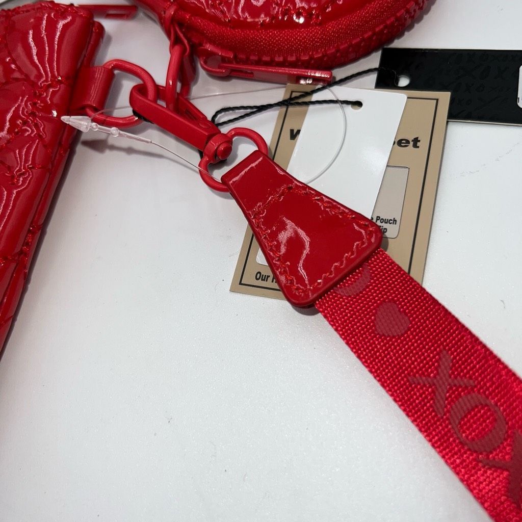 XOXO XOXO Faux Patent Leather Wristlet Duo Pouch and Heart In Can Size ONE SIZE - 6 Thumbnail