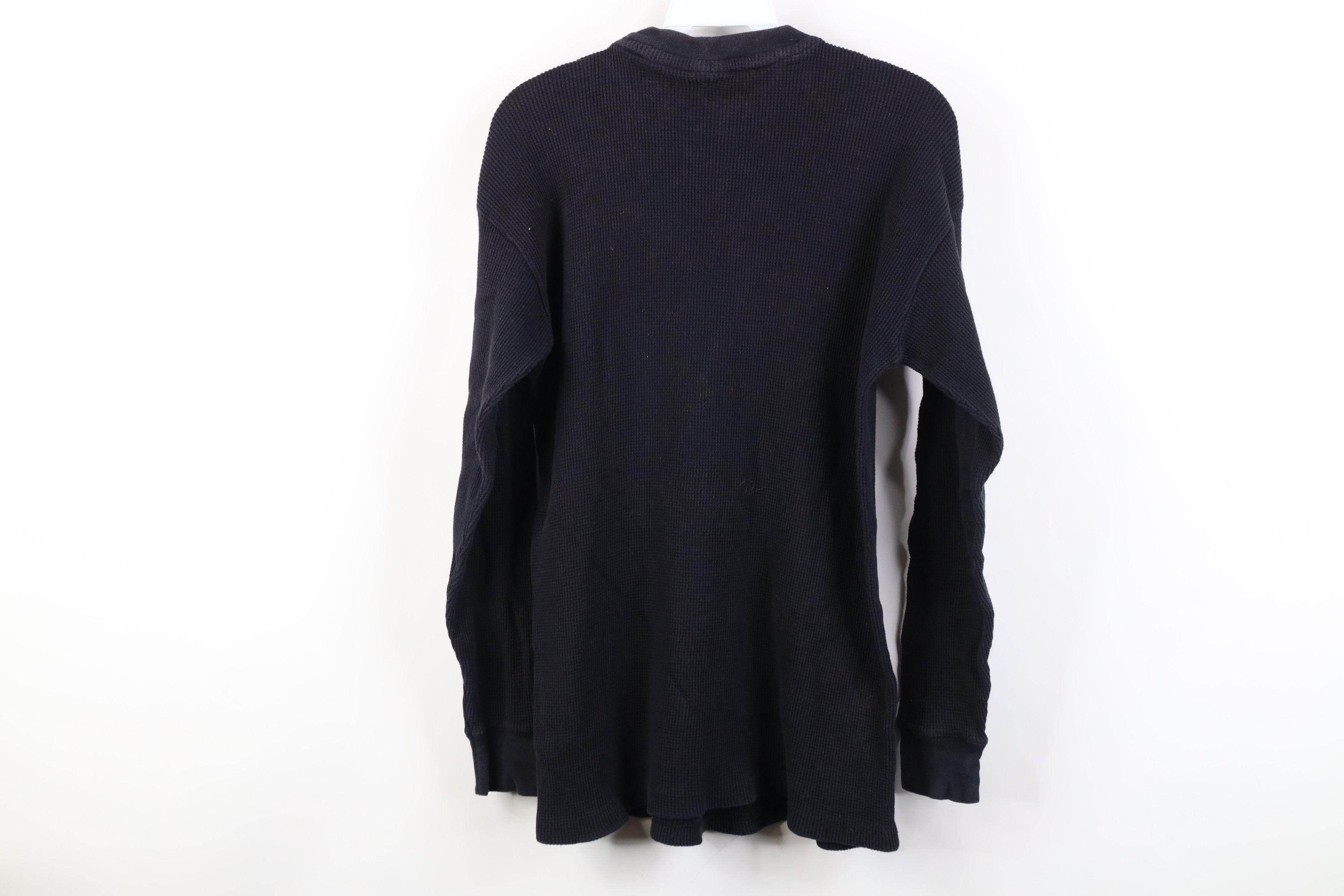 Vintage Vintage 90s Y2K Streetwear Thermal Waffle Knit T-Shirt Black Size US M / EU 48-50 / 2 - 9 Thumbnail