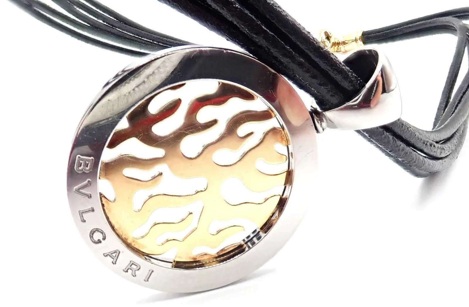 Bvlgari Bulgari 18k Yellow Gold & Stainless Steel Pendant Necklace Size ONE SIZE - 4 Thumbnail