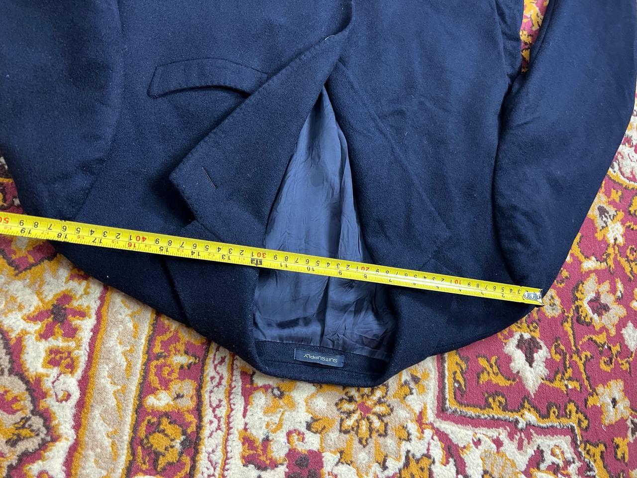 Vintage SuitSupply Vicenza trench Overcoat Mens 44 Navy Blue Wool Size US XL / EU 56 / 4 - 14 Thumbnail