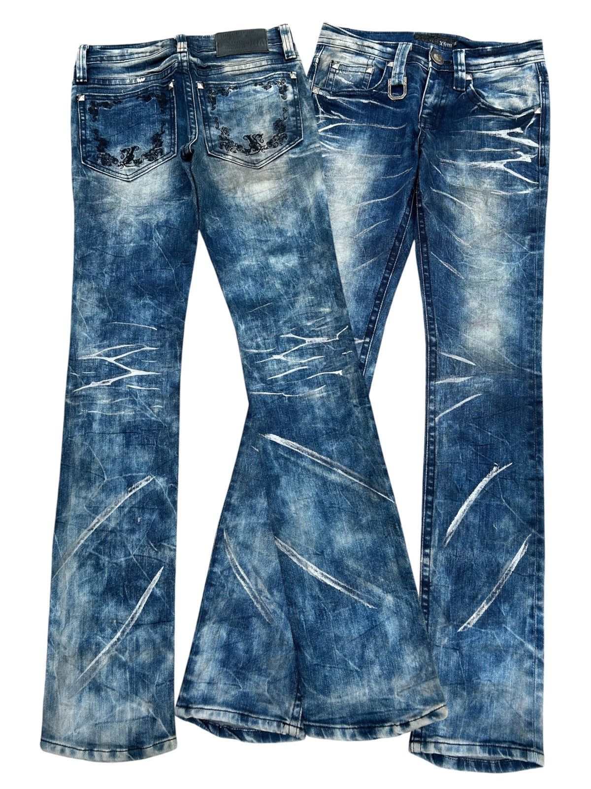 Kapital Xfrm Skull Punk Japanese Distressed Denim Jeans Size US 28 / EU 44 - 1 Thumbnail