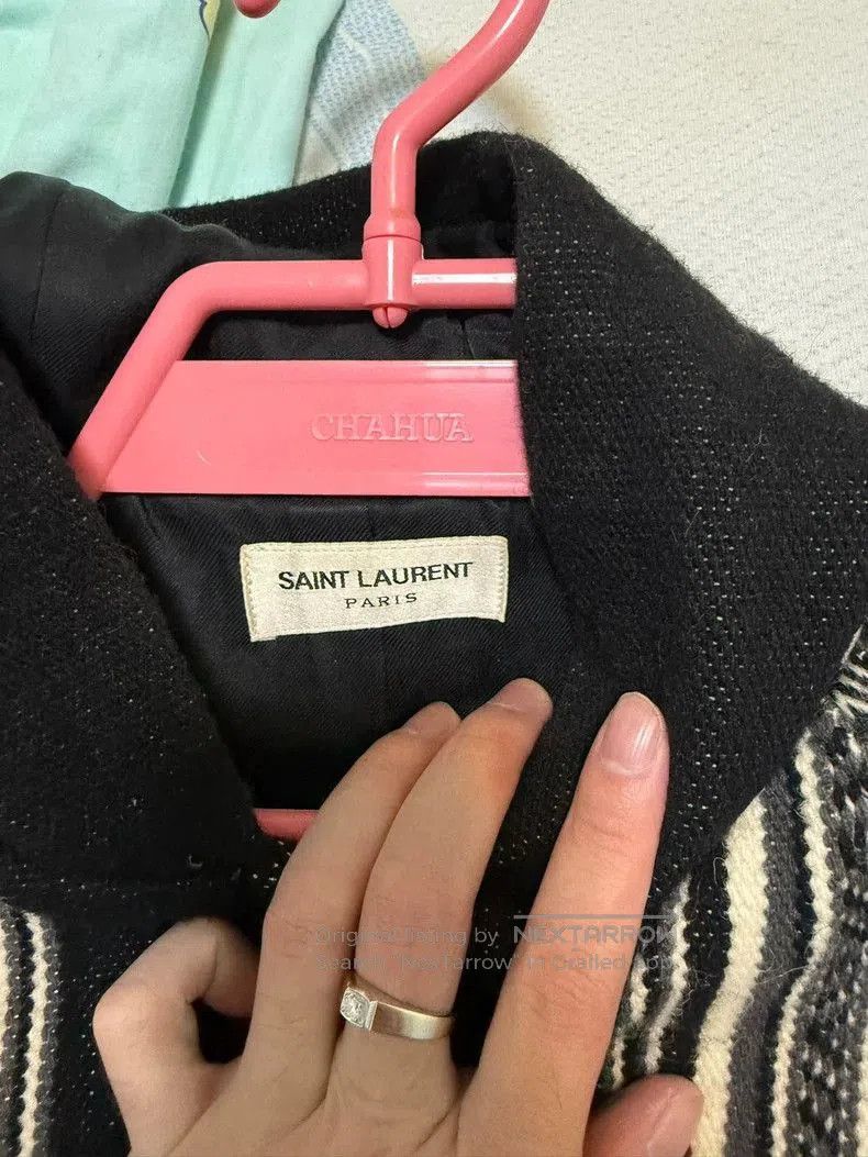Saint Laurent Paris Saint Laurent Striped Zip Coat. Size US S / EU 44-46 / 1 - 2 Thumbnail