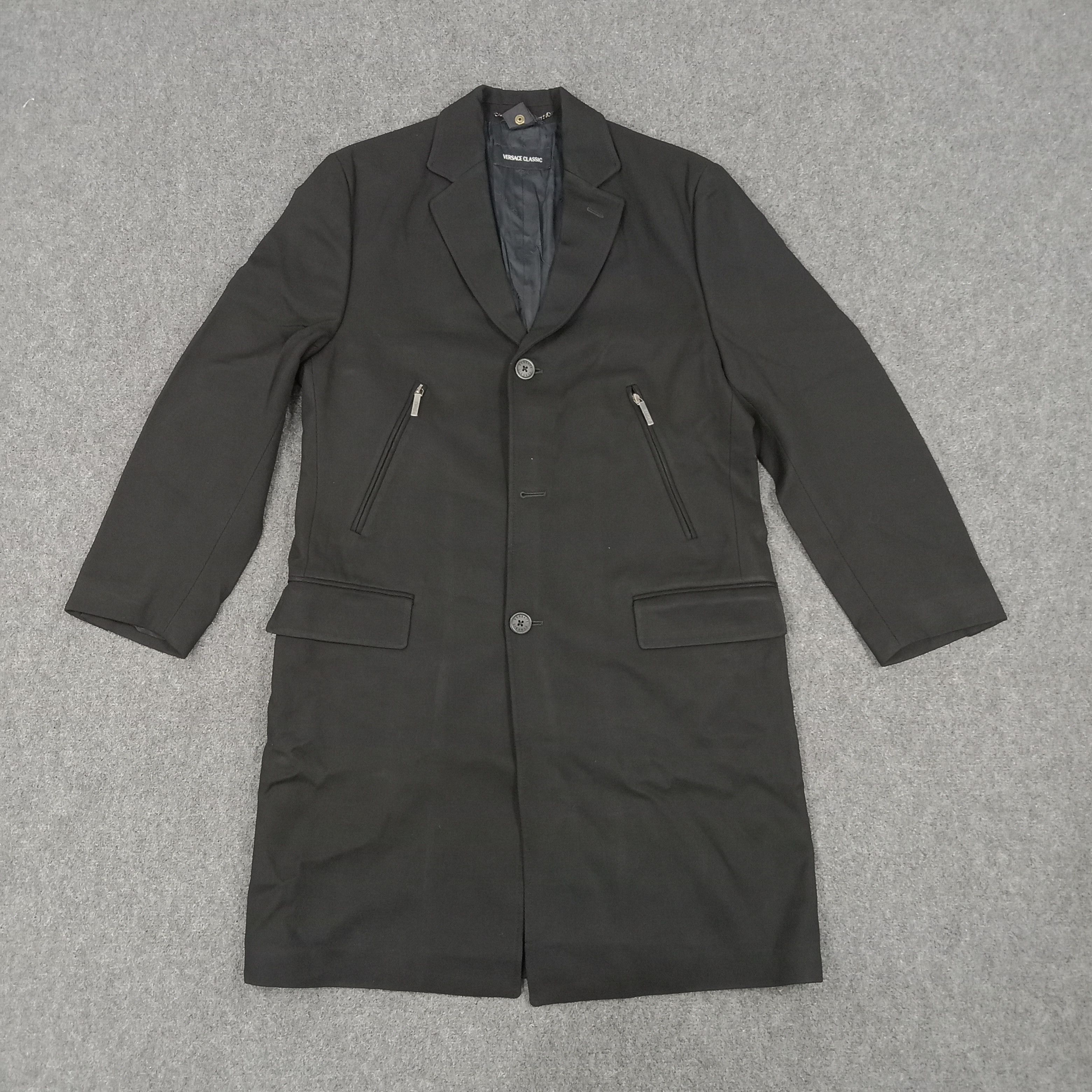 Versace × Vintage Versace Classic Italian Brand Trench Jacket Size US M / EU 48-50 / 2 - 1 Thumbnail