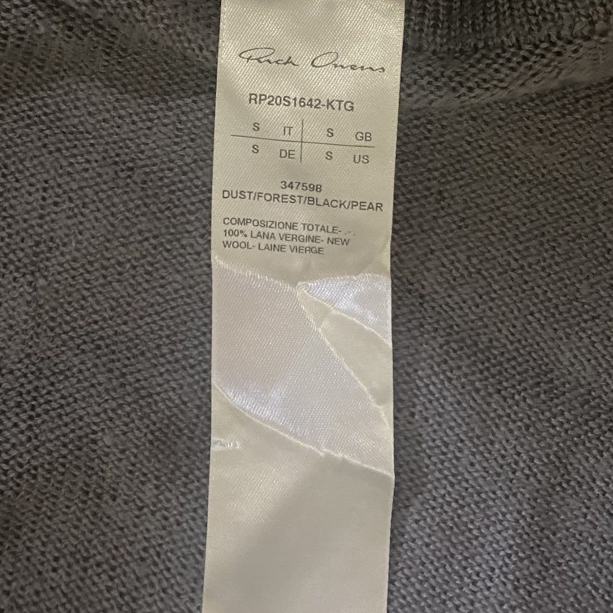 Rick Owens Tecuatl S/S20 Laine Wool Cardigan Size S / US 4 / IT 40 - 8 Thumbnail