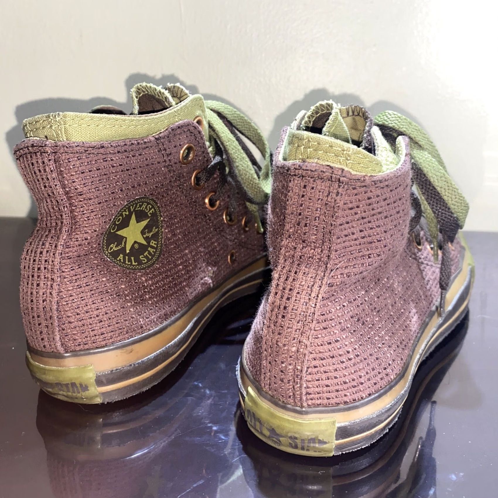 Vintage Chuck Taylor All Star Double Tongue Sneaker Green Brown Size 8 Women US Shoe Size 8 Green Style Athletic Stars Size US 8 / IT 38 - 6 Thumbnail