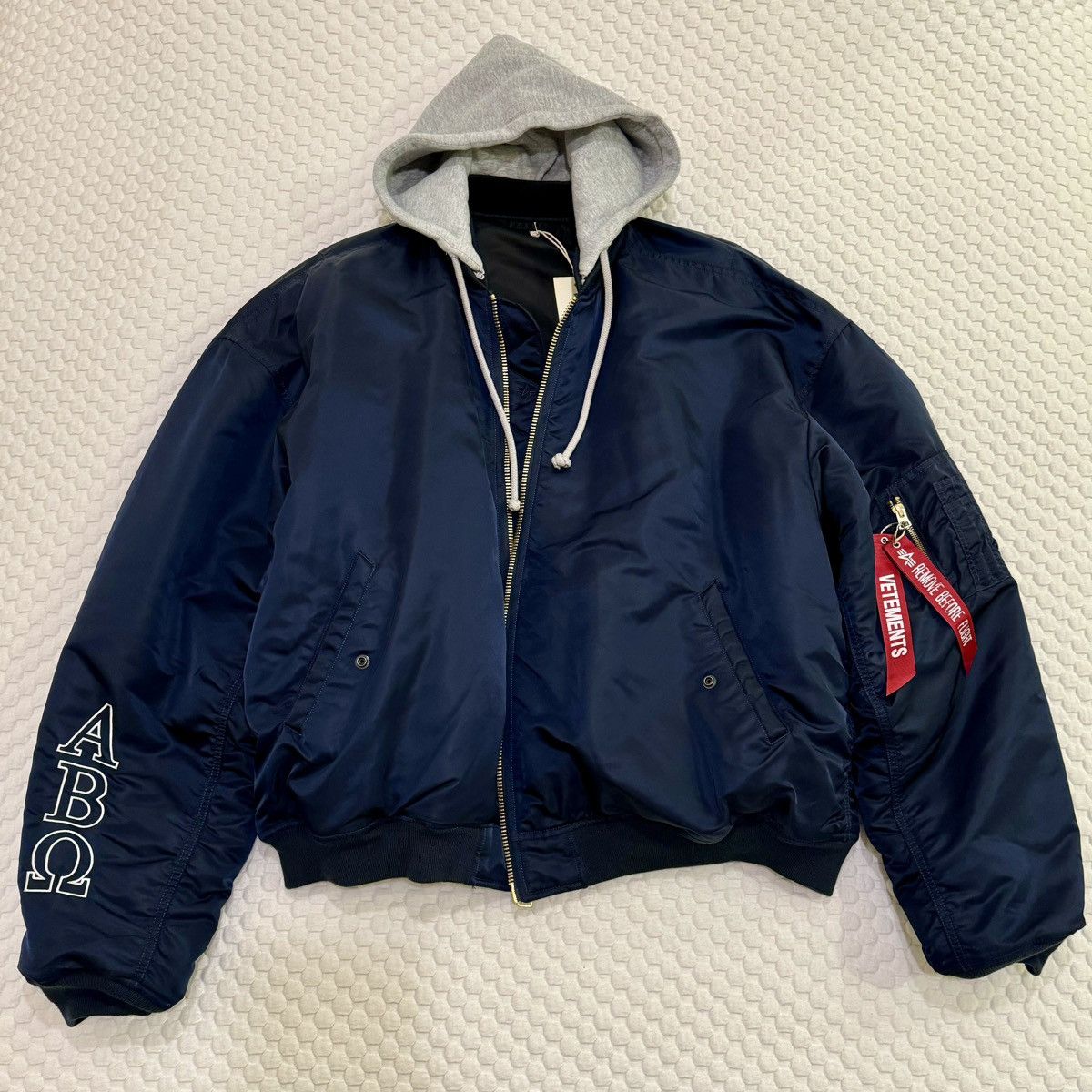 Alpha Industries × Vetements Vetements X Alpha Industries FW19 Fraternity  Bomber sz.S | Grailed