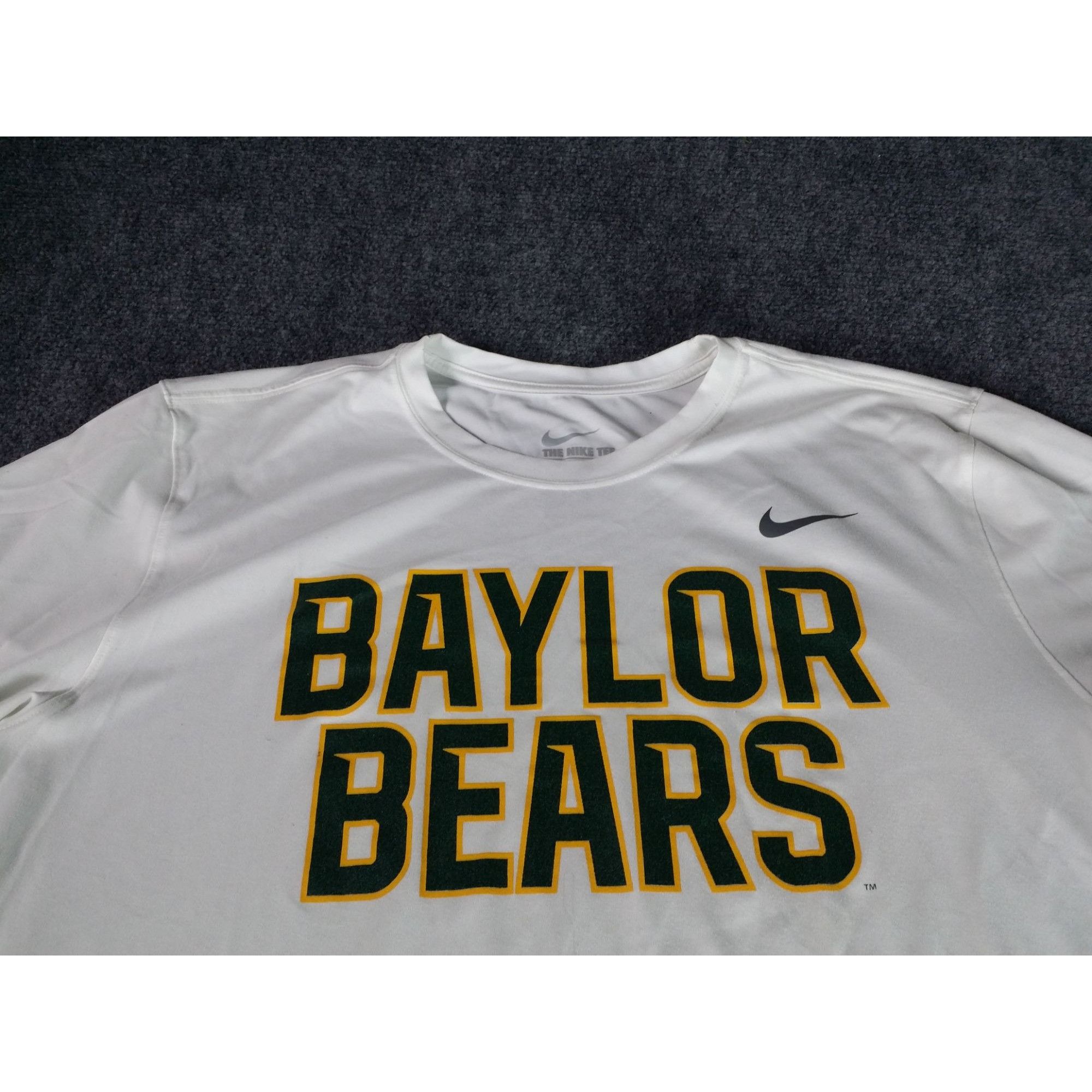 Nike Baylor Bears Nike NCAA Tshirt Men Sz L Dri-Fit White Athleti Size US L / EU 52-54 / 3 - 2 Thumbnail
