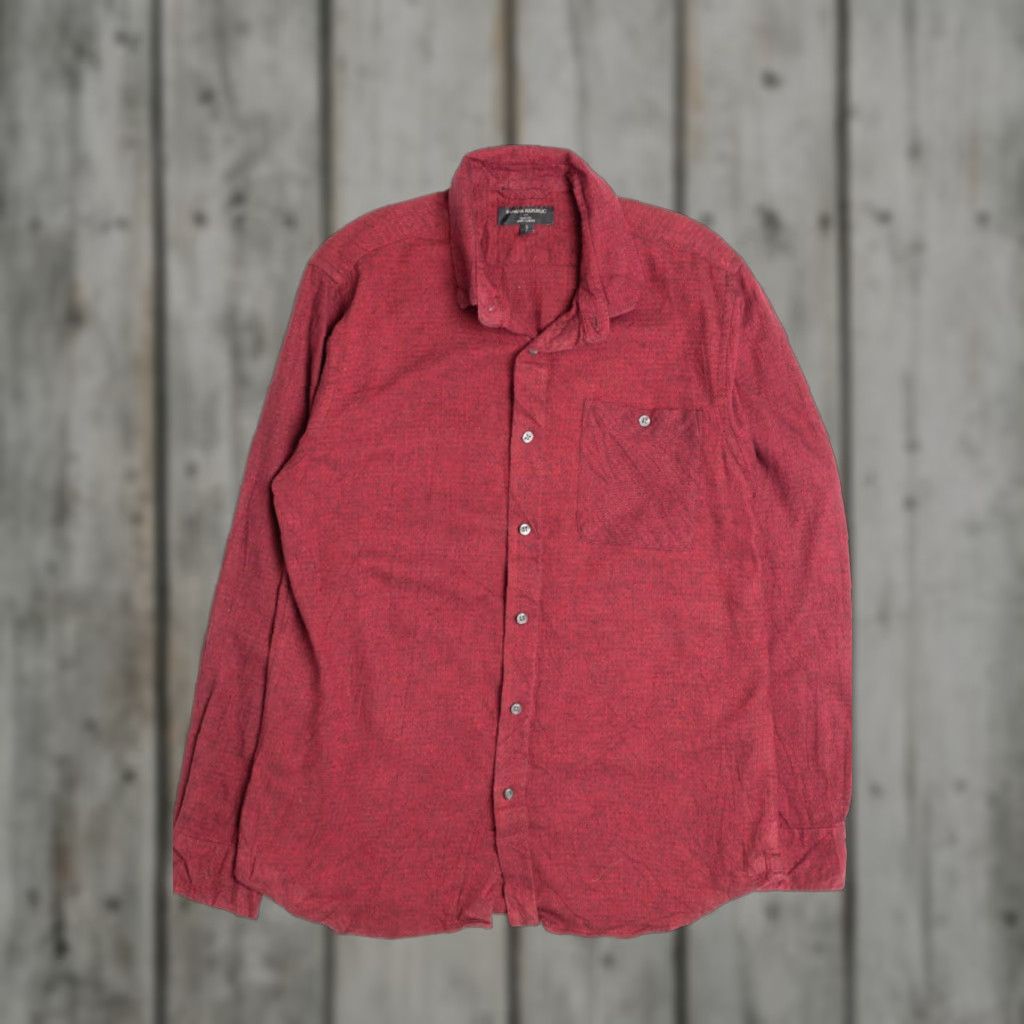 Banana Republic VINTAGE Banana Republic Red Flannel Shirt Large Long Sleeve Casual Size US L / EU 52-54 / 3 - 1 Thumbnail