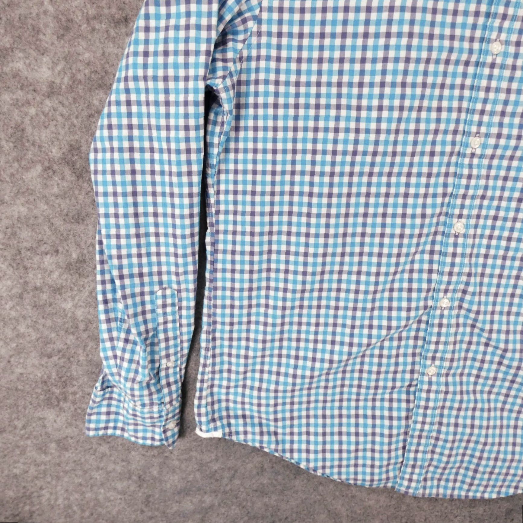 J.Crew J.CREW Shirt Men L Classic Long Sleeve Button-Up Blue White Turquoise Check Size US L / EU 52-54 / 3 - 4 Thumbnail