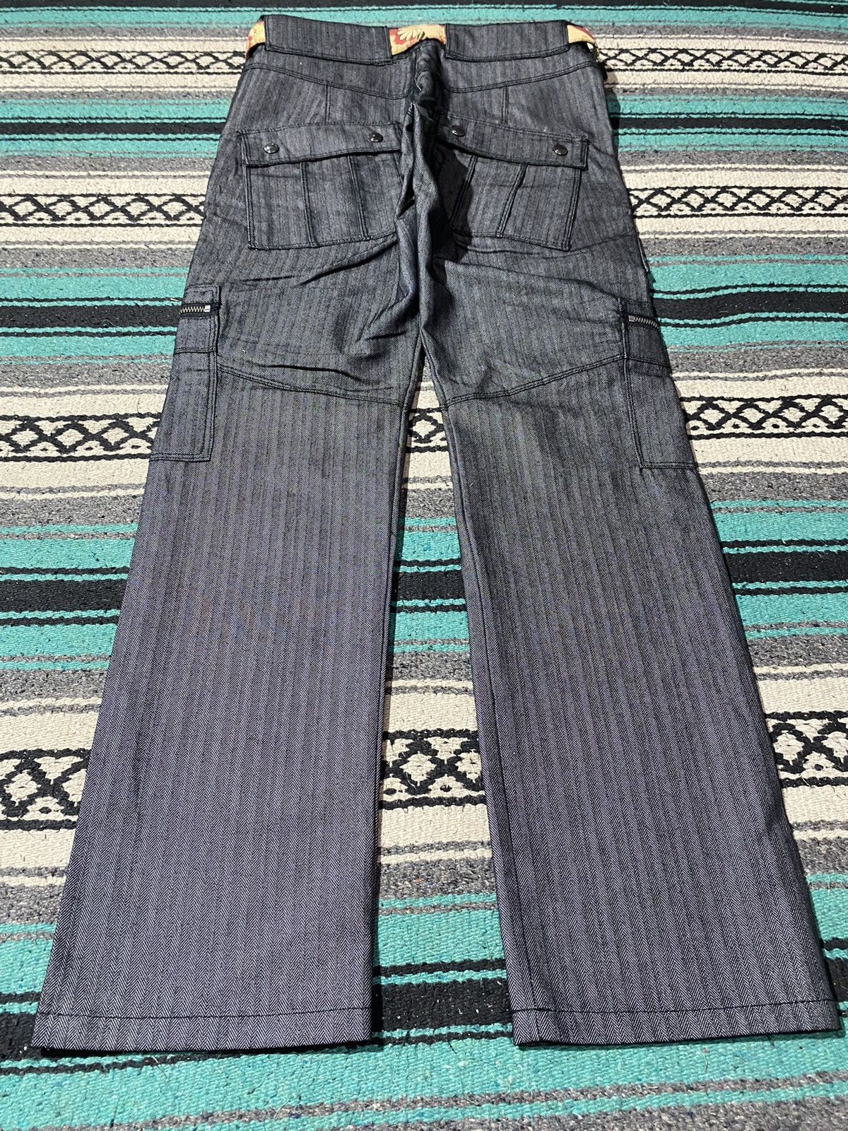 Number (N)ine 2000s SemanticDesign - Waxed Multi Cargo Pants Size US 31 - 7 Thumbnail