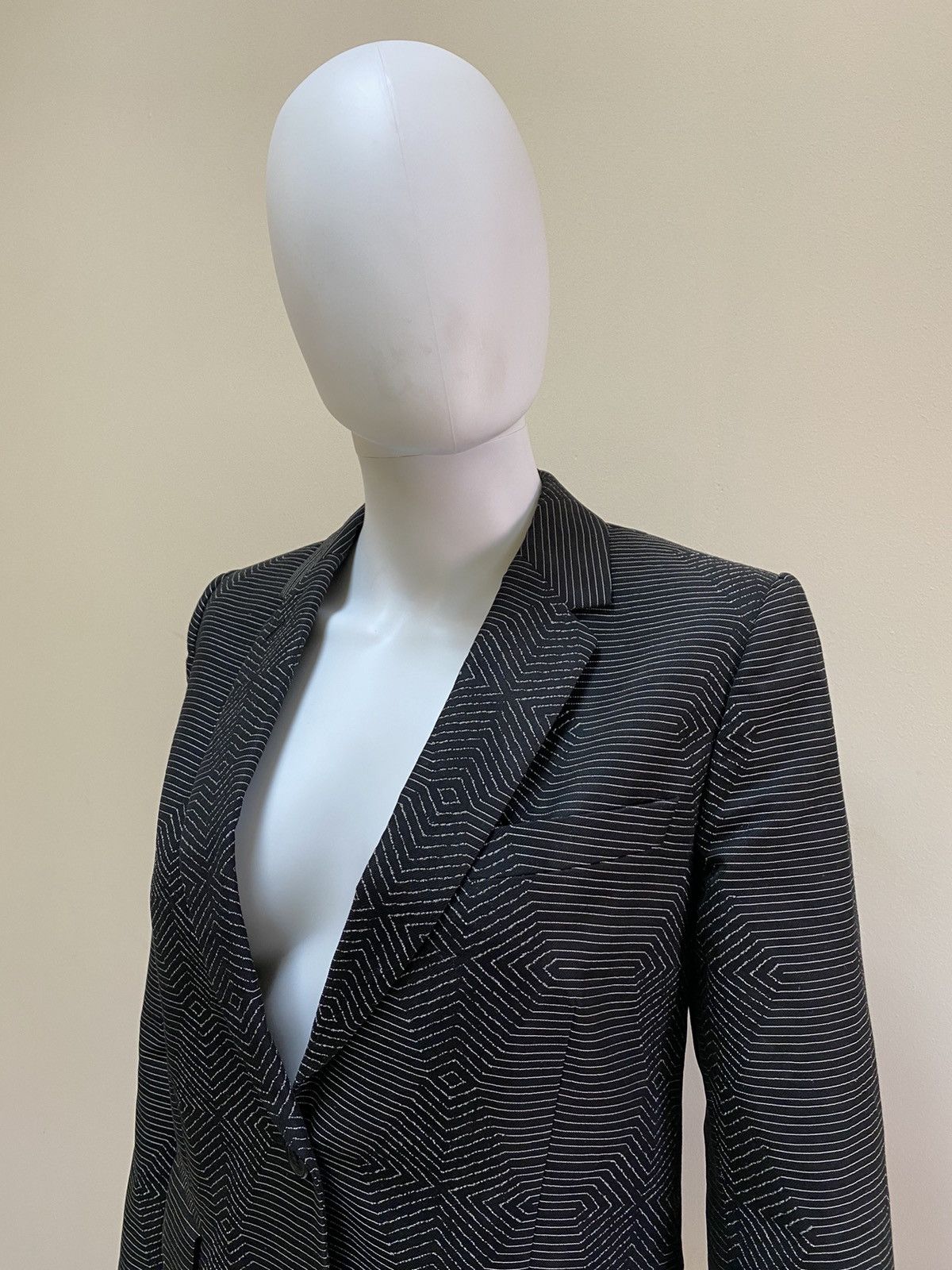 Dries Van Noten Dries Van Noten Black Geometric Print Blazer Size 36 Size XS / US 0-2 / IT 36-38 - 4 Thumbnail