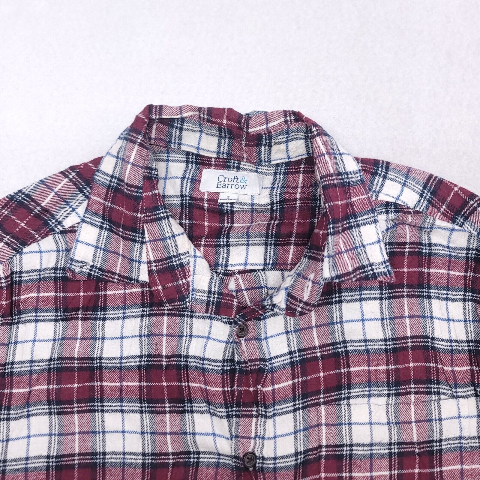 Croft & Barrow Croft & Barrow Tartan Flannel Shirt Mens Size Small S Maroon Size US S / EU 44-46 / 1 - 1 Thumbnail