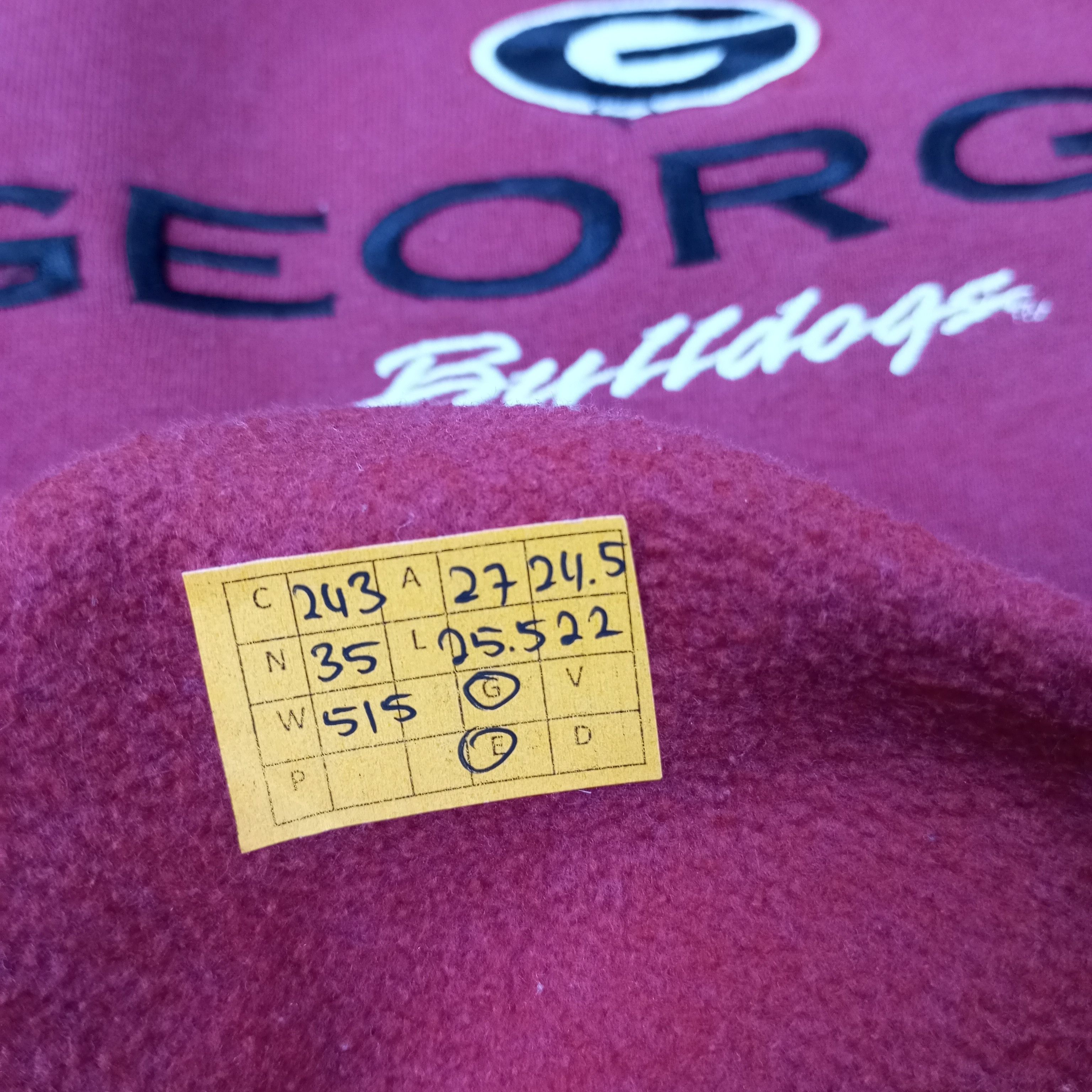 Vintage Georgia Bulldogs Football Team Sweatshirt c243n36 Size US XXL / EU 58 / 5 - 10 Thumbnail