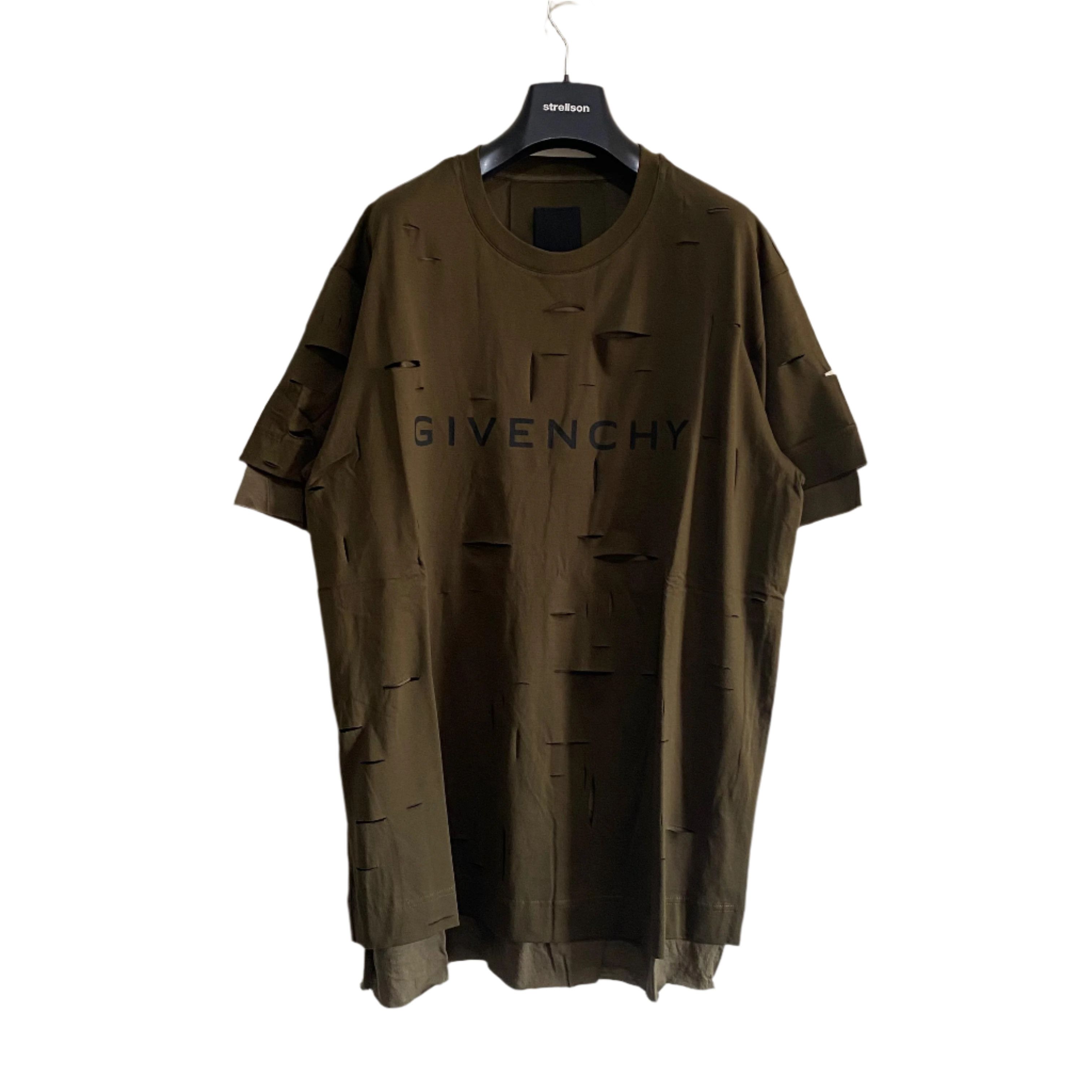 Khaki Double Layer Cut-Out T-Shirt