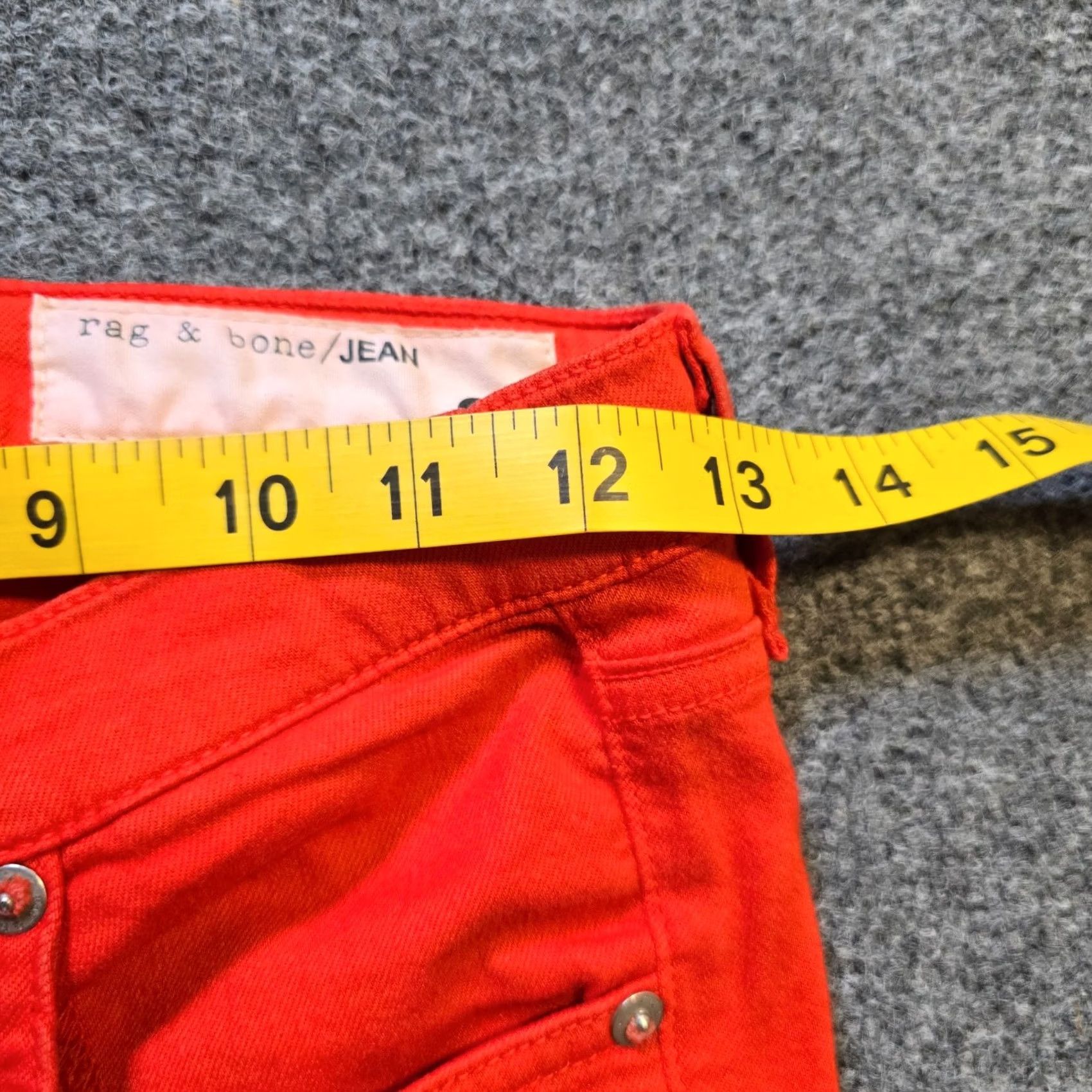 Rag & Bone Rag Bone Jeans Womens Size 24 Orange Side Zipper Stretch Cropped Casual Capsule Denim 5-Pocket Regular Rise Jeans Womens Size 42" / US 20 - 6 Thumbnail