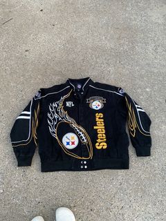 Vintage Vintage Starter x Pittsburg Steelers Black Satin Jacket 80s