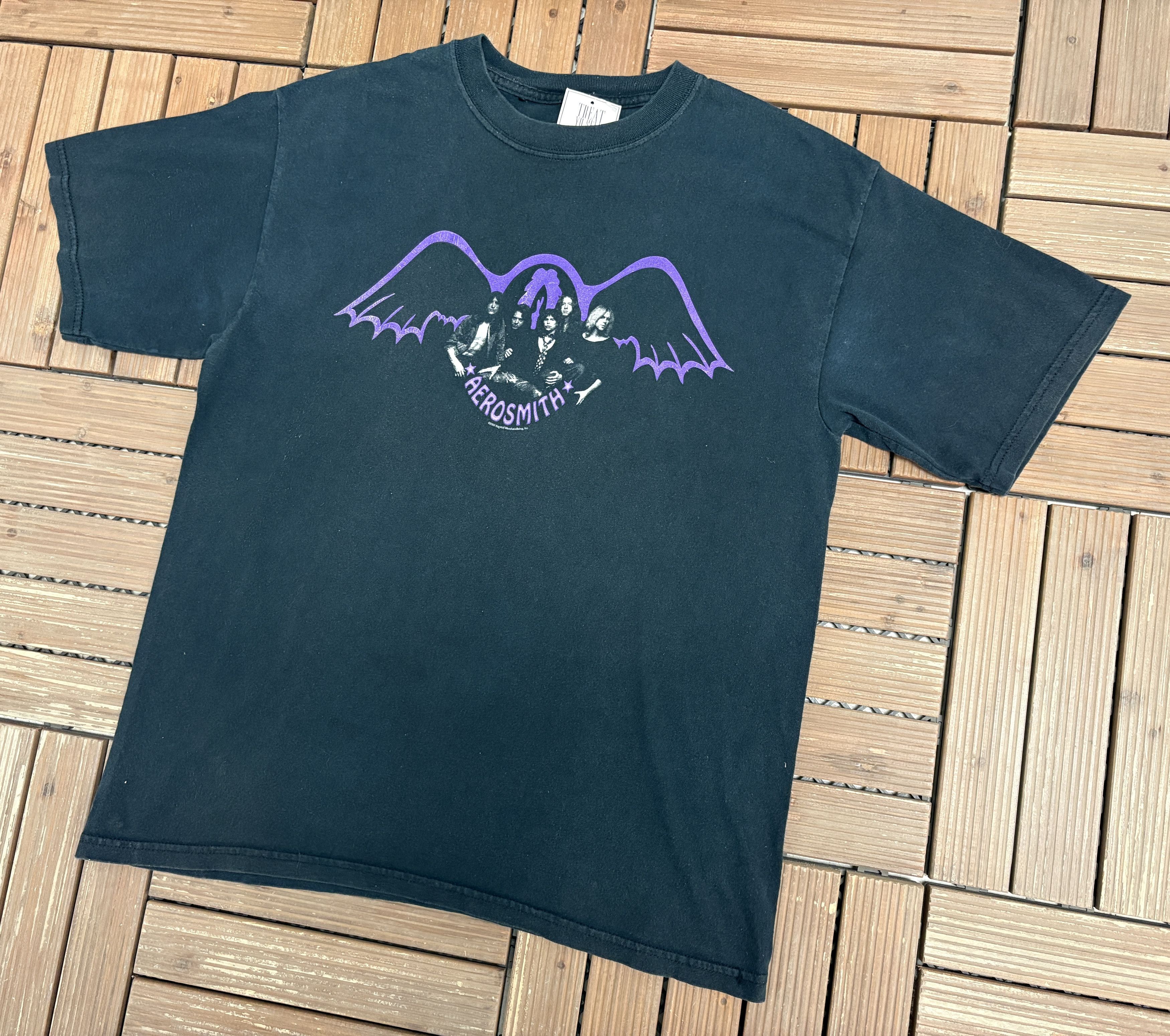 Vintage Aerosmith Get Your Wings Vintage Black T-Shirt Tee Size US L / EU 52-54 / 3 - 4 Thumbnail