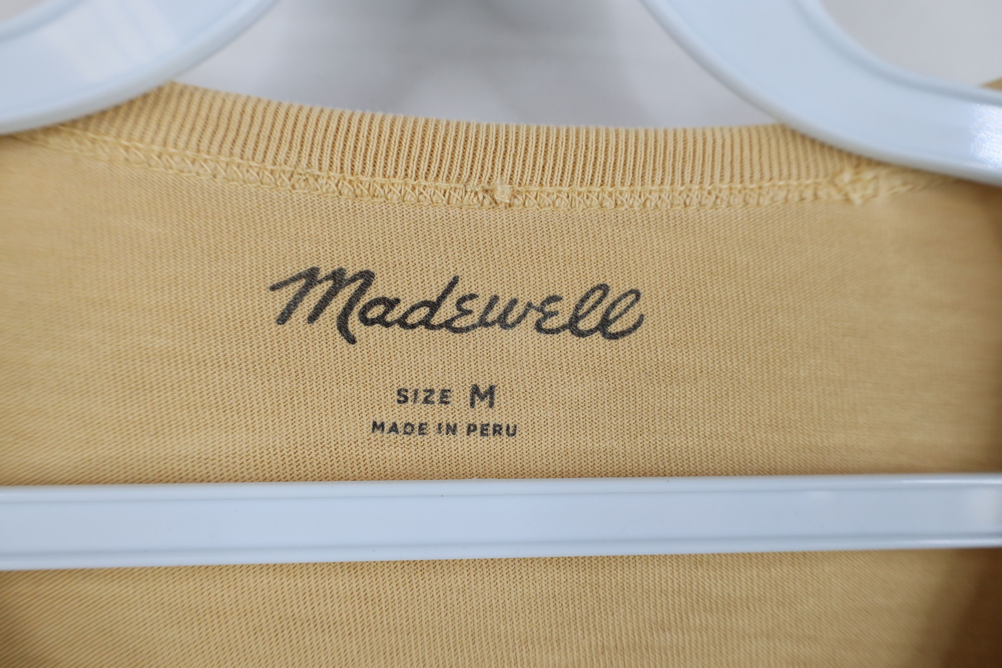 Madewell Madewell All Day Blank Short Sleeve T-Shirt Yellow Cotton Size US M / EU 48-50 / 2 - 4 Thumbnail