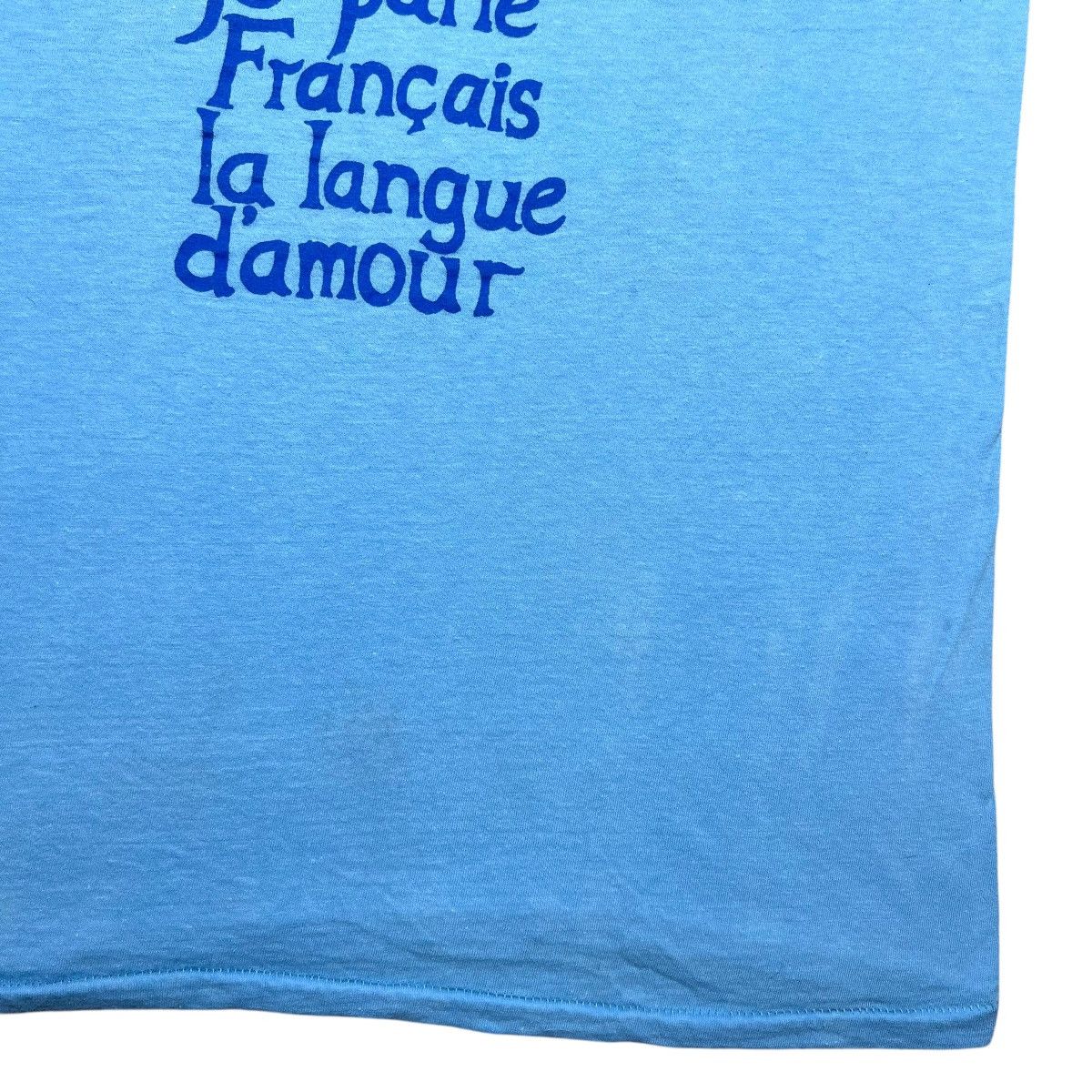 Vintage 70s I Speak French The Language Of Love Monsters Graphic Tee Size US S / EU 44-46 / 1 - 8 Thumbnail