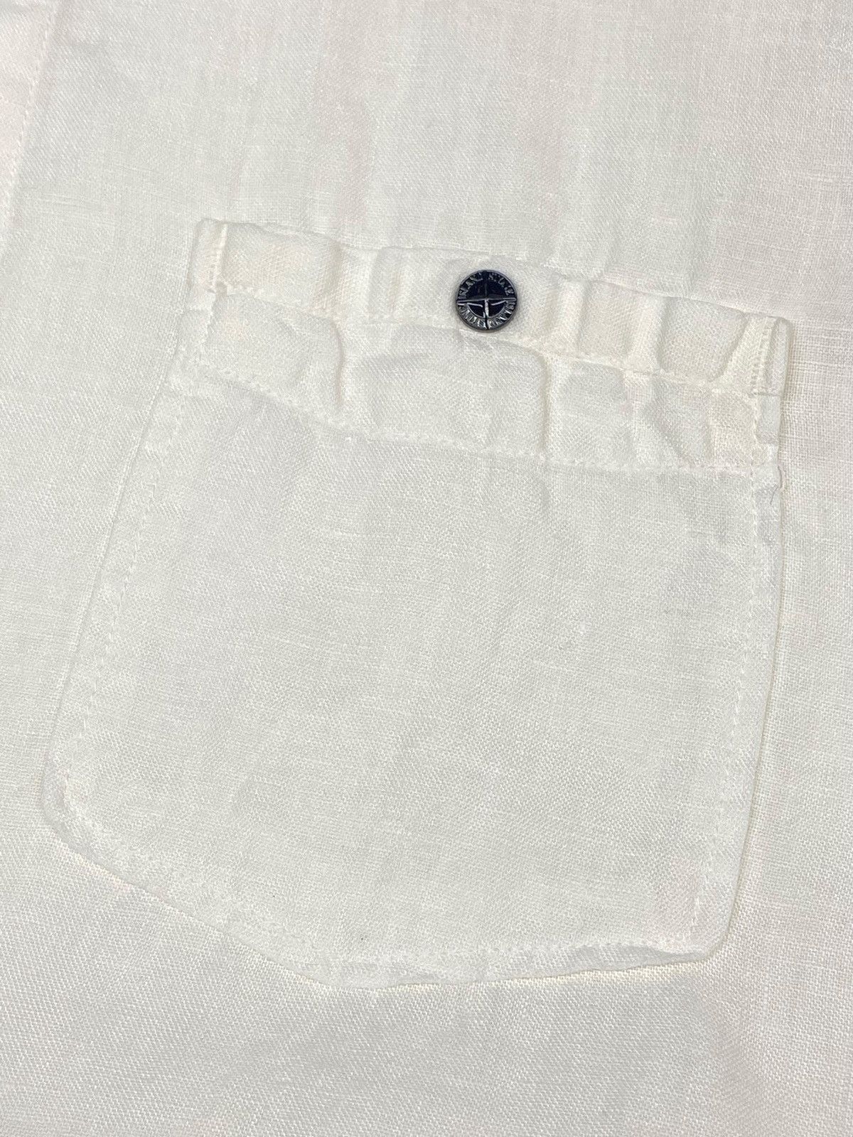 Stone Island Vintage Stone Island White Linen Shirt Old Money Vibes Size US L / EU 52-54 / 3 - 13 Thumbnail