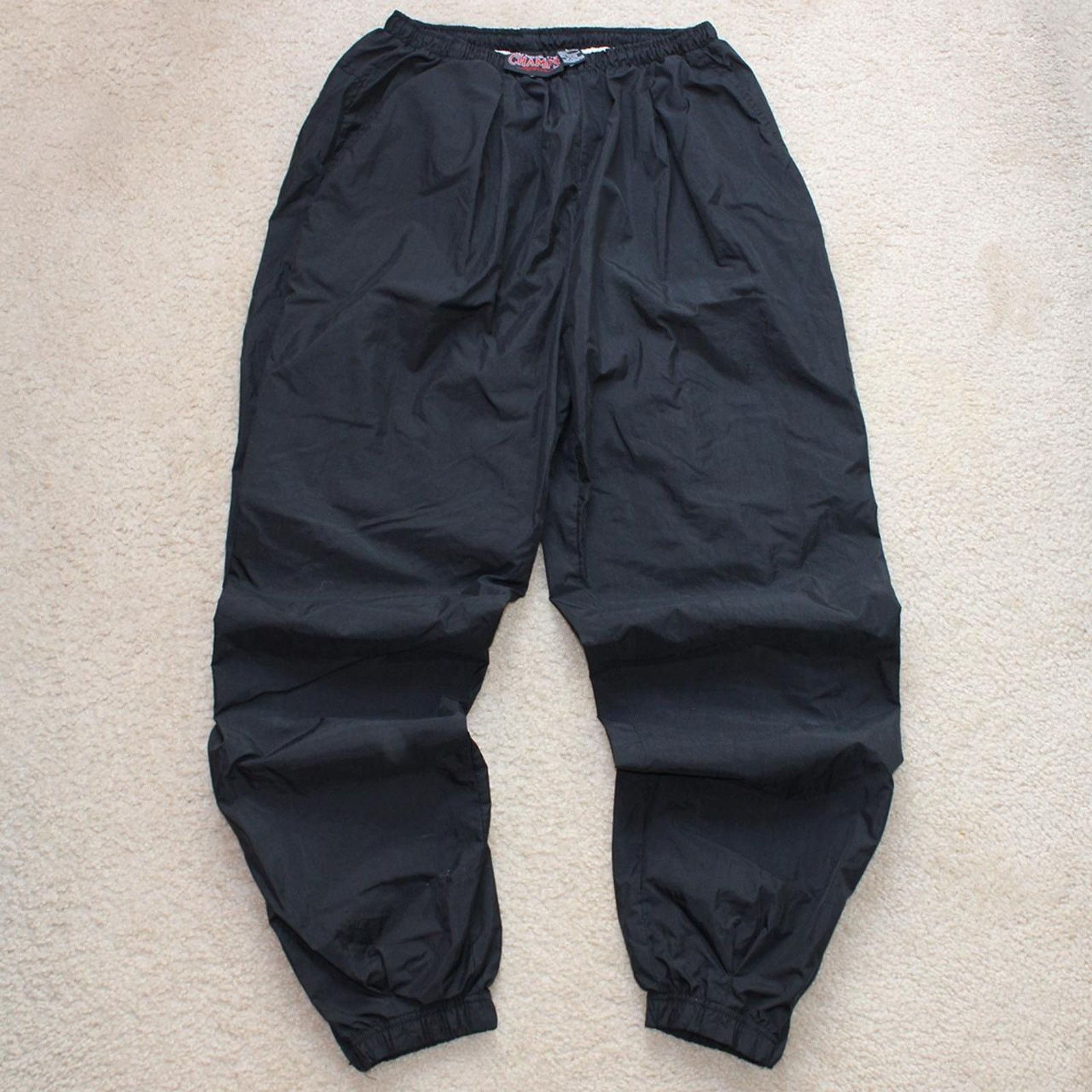 Champs Sport Baggy Black Vintage 90's Black Champs Sports Track Pants Size US 33 - 1 Thumbnail