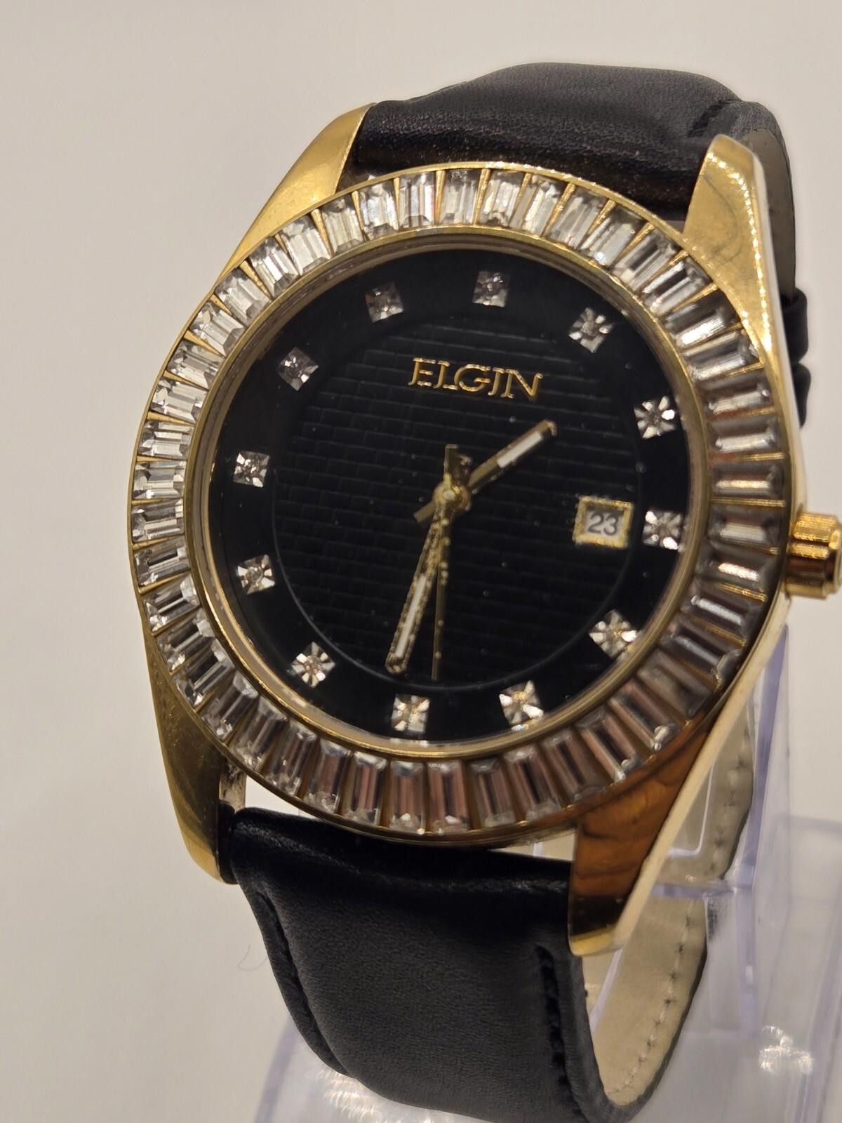 Engineered Garments Elgin Fg 1509 Gold Tone Men's Watch. New Leather Band in Black