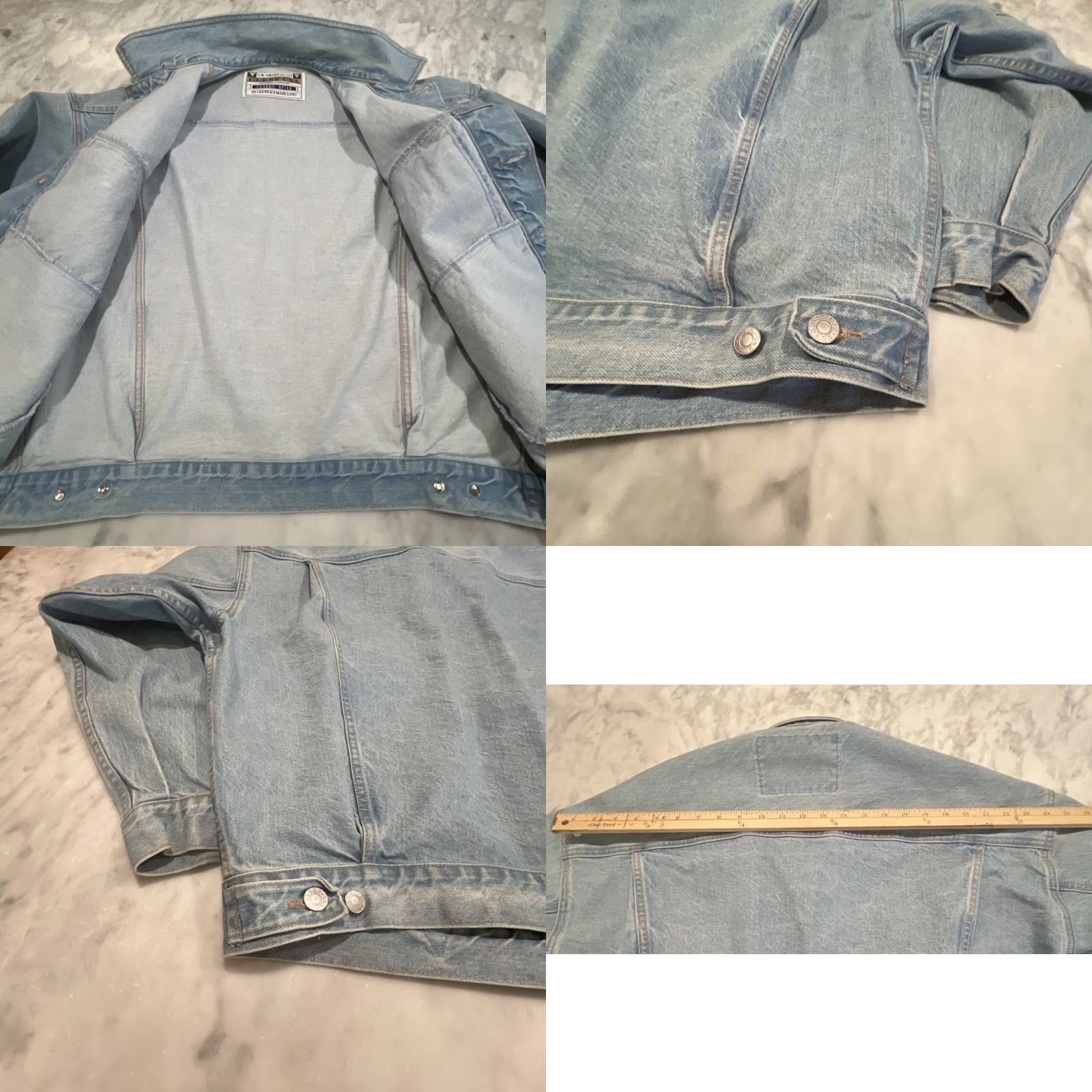 Guess VINTAGE Guess USA Denim Jean Jacket XL Mens Rockabilly Blue 1990s Y2K United States Style 10803 Cut 64081 Size US 36 / EU 52 - 8 Thumbnail