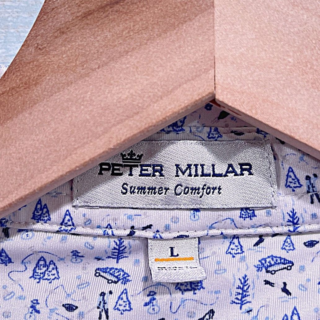 Peter Millar PETER MILLAR Summer Comfort Golf Polo White Blue Large Size US L / EU 52-54 / 3 - 6 Thumbnail