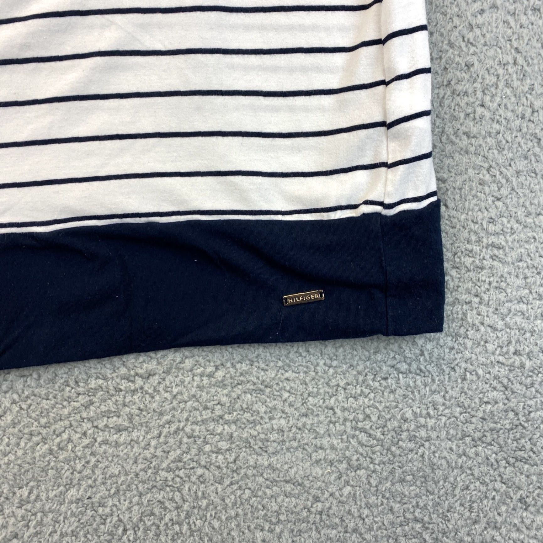 Tommy Hilfiger TOMMY HILFIGER Womens T-Shirt Dress Solid Navy Stretch Above Knee S Short Sleeve Collar Size S / US 4 / IT 40 - 2 Thumbnail