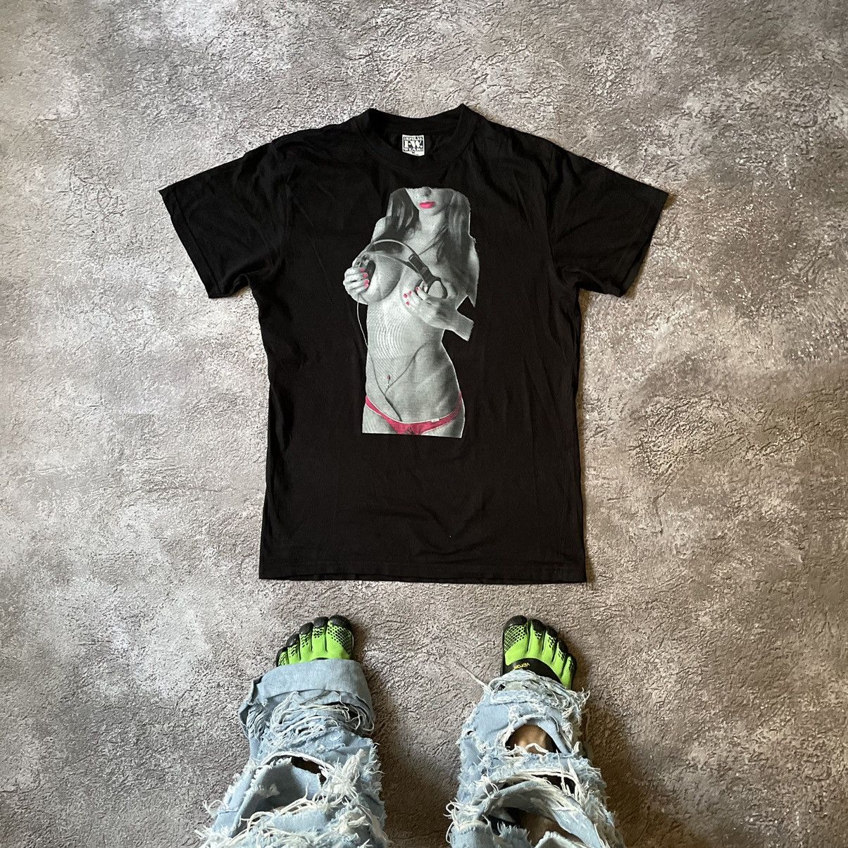 image of Humor x Vintage Y2K Adult “ Sexy Girl Babe Porno Sex “ Funny Tee in Black, Men's (Size Medium)