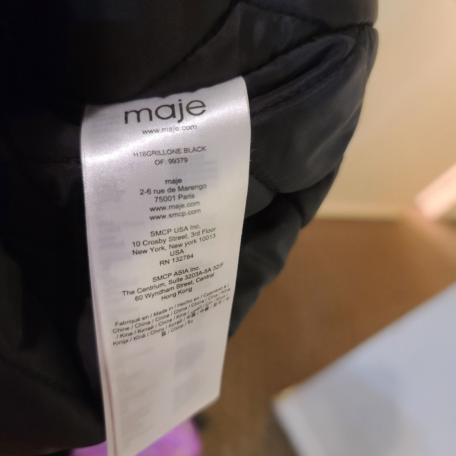 Maje Maje Parka Coat Jacket 40 Black Grillona Model Leather Trim Size S / US 4 / IT 40 - 5 Thumbnail