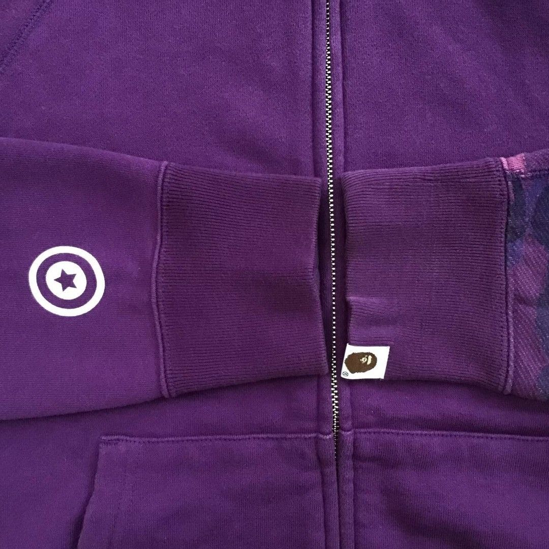 Bape BAPE Jacquard camo shark full zip hoodie purple camo APE Size US M / EU 48-50 / 2 - 6 Thumbnail