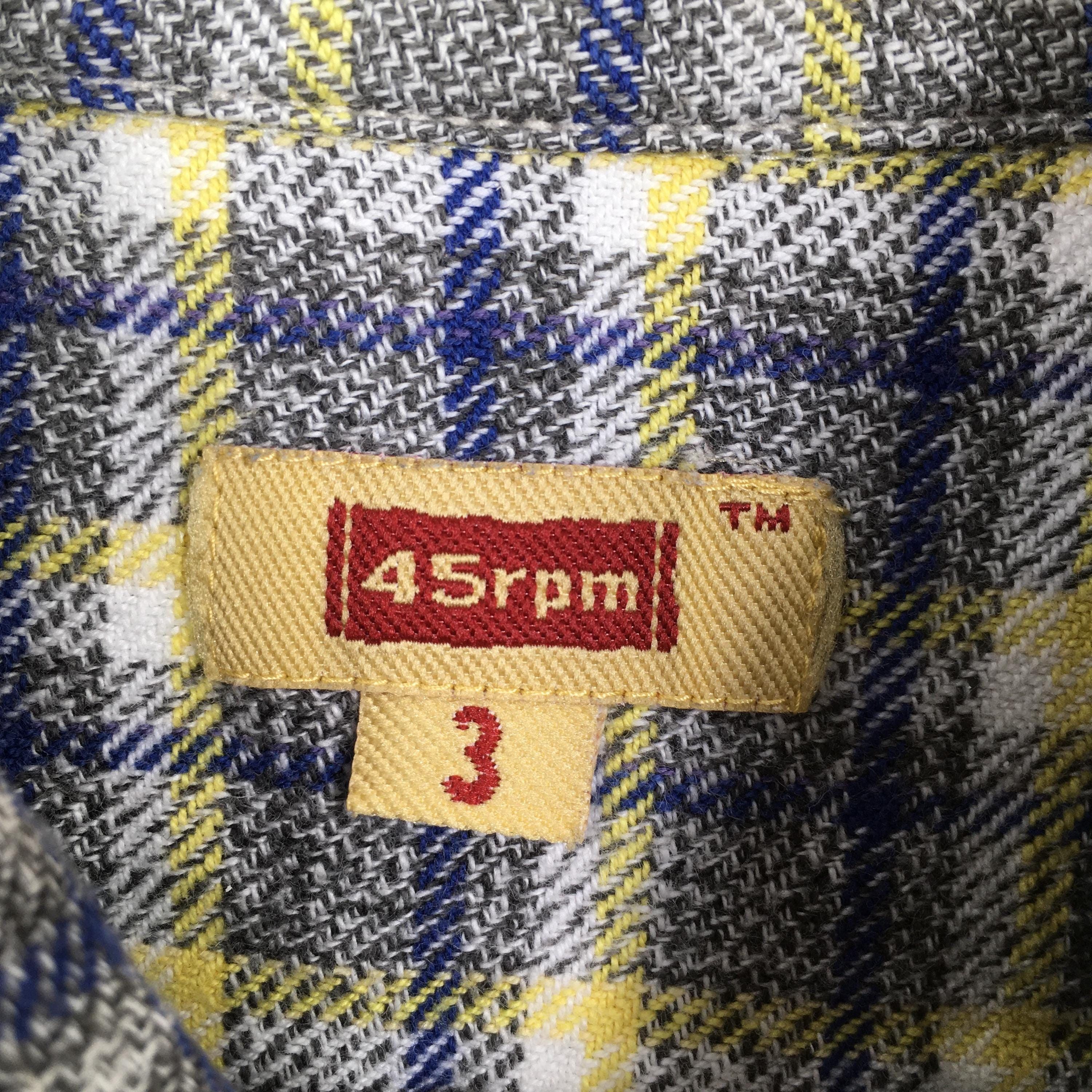 45rpm × HOLLYWOOD RANCH MARKET × Japanese Brand Vintage 90's 45rpm Japan Checkered Shirt Medium Size US M / EU 48-50 / 2 - 5 Thumbnail