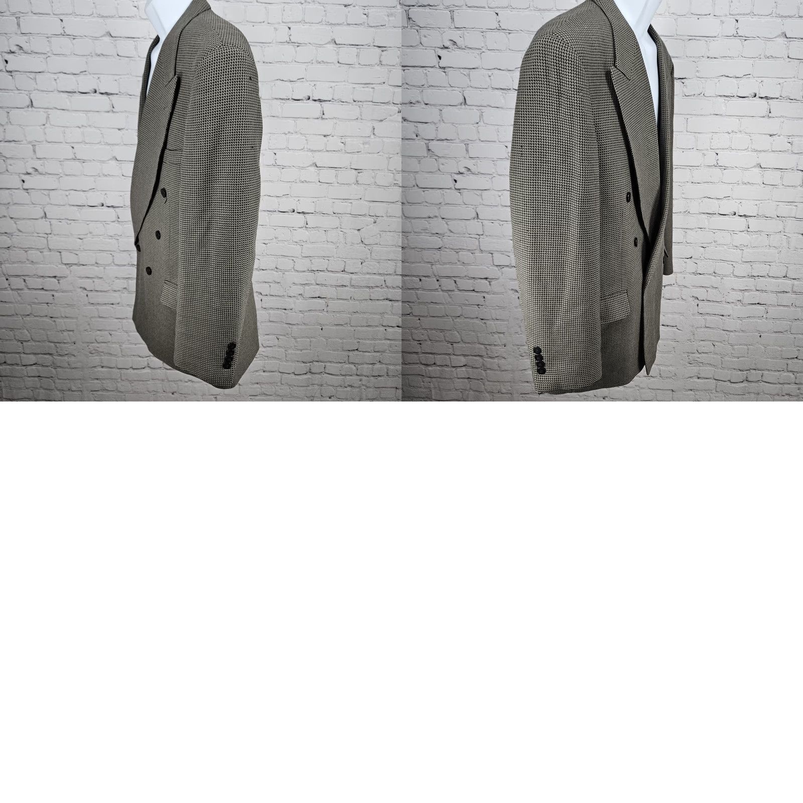 Albert Nipon Albert Nipon Brown Black 100% Wool Double Breasted Peak Blazer Sport Coat 42R Mens Jacket Shirt? Size 42R - 10 Thumbnail