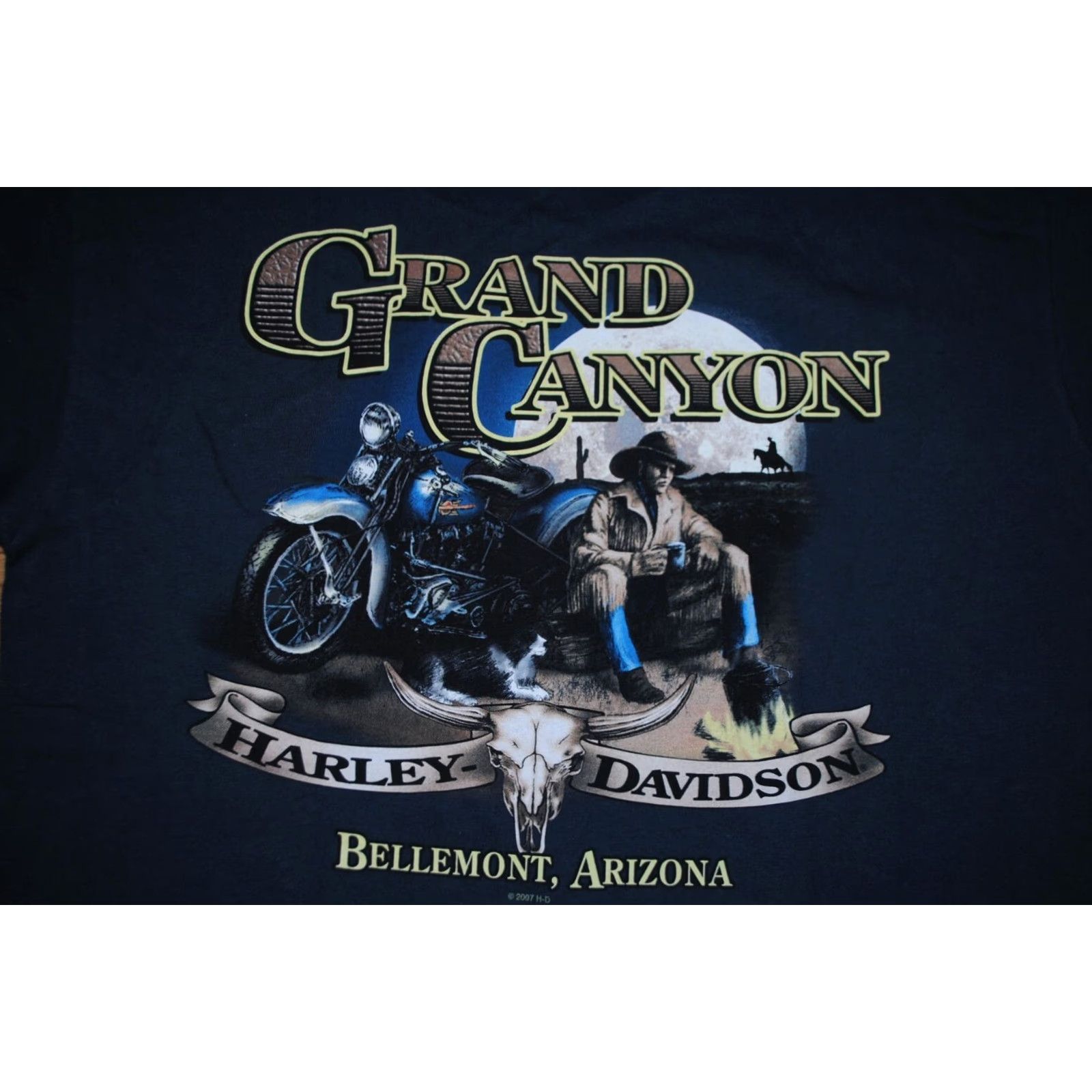 Harley Davidson HARLEY-DAVIDSON R.K. STRATMAN 2007 BELLEMONT ARIZONA GRAND CANYON T-SHIRT MENS LARGE GRAY Size US L / EU 52-54 / 3 - 7 Thumbnail