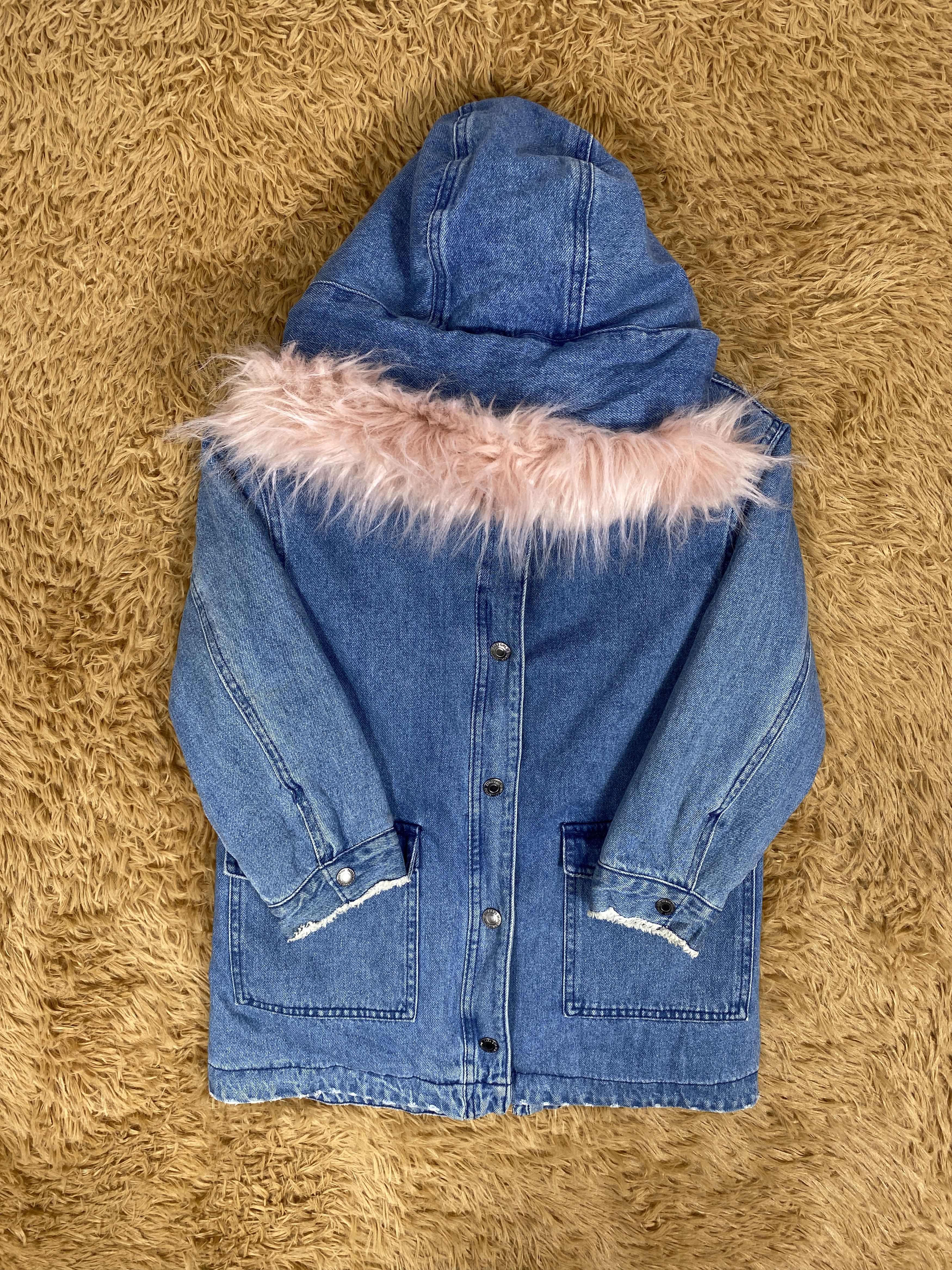 Zara Zara Girl Hoodie Fleece Lining Denim Jacket Size M / US 6-8 / IT 42-44 - 4 Thumbnail